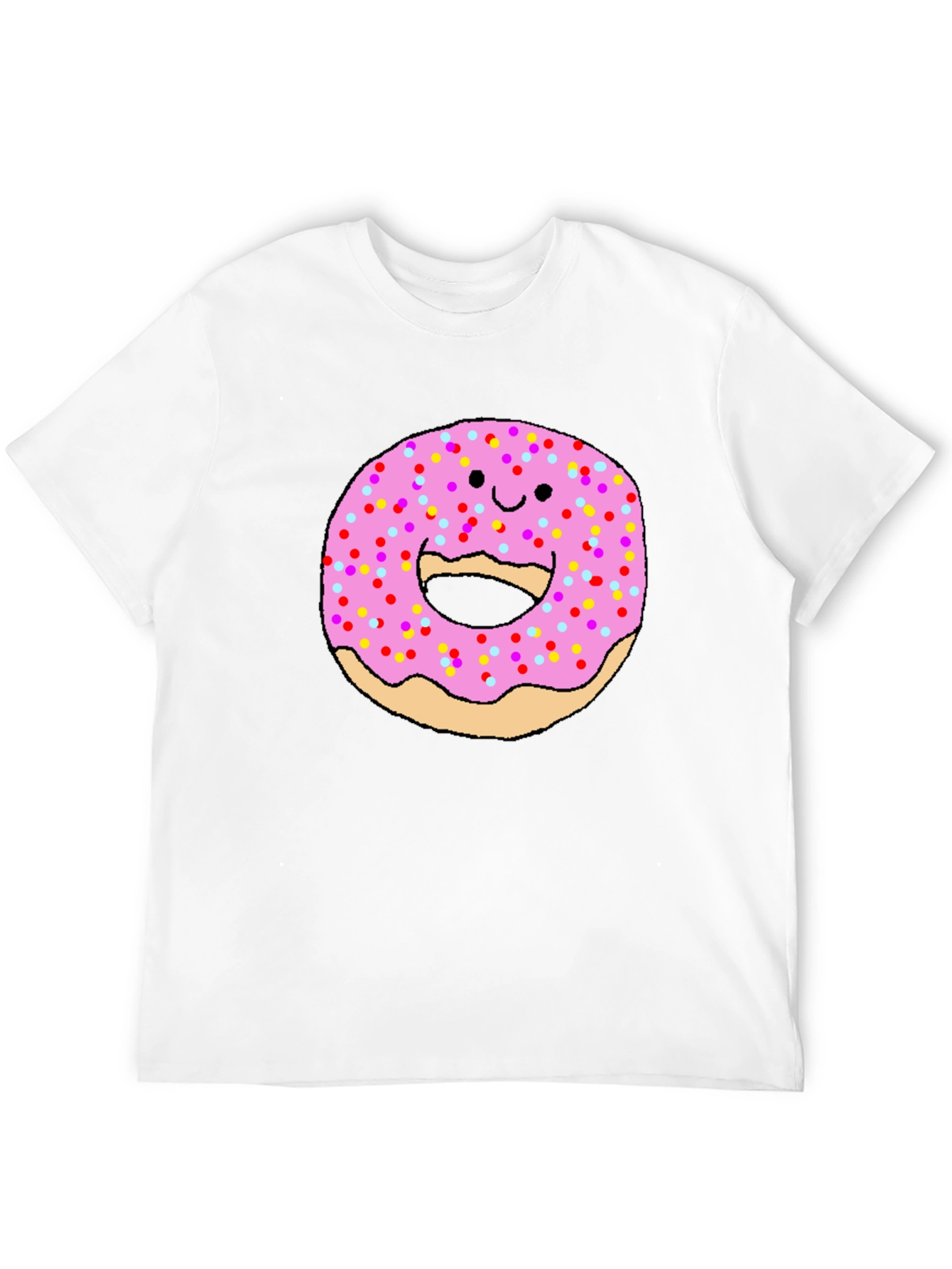 Funny Donut Face Graphic Tee - Casual Comfort