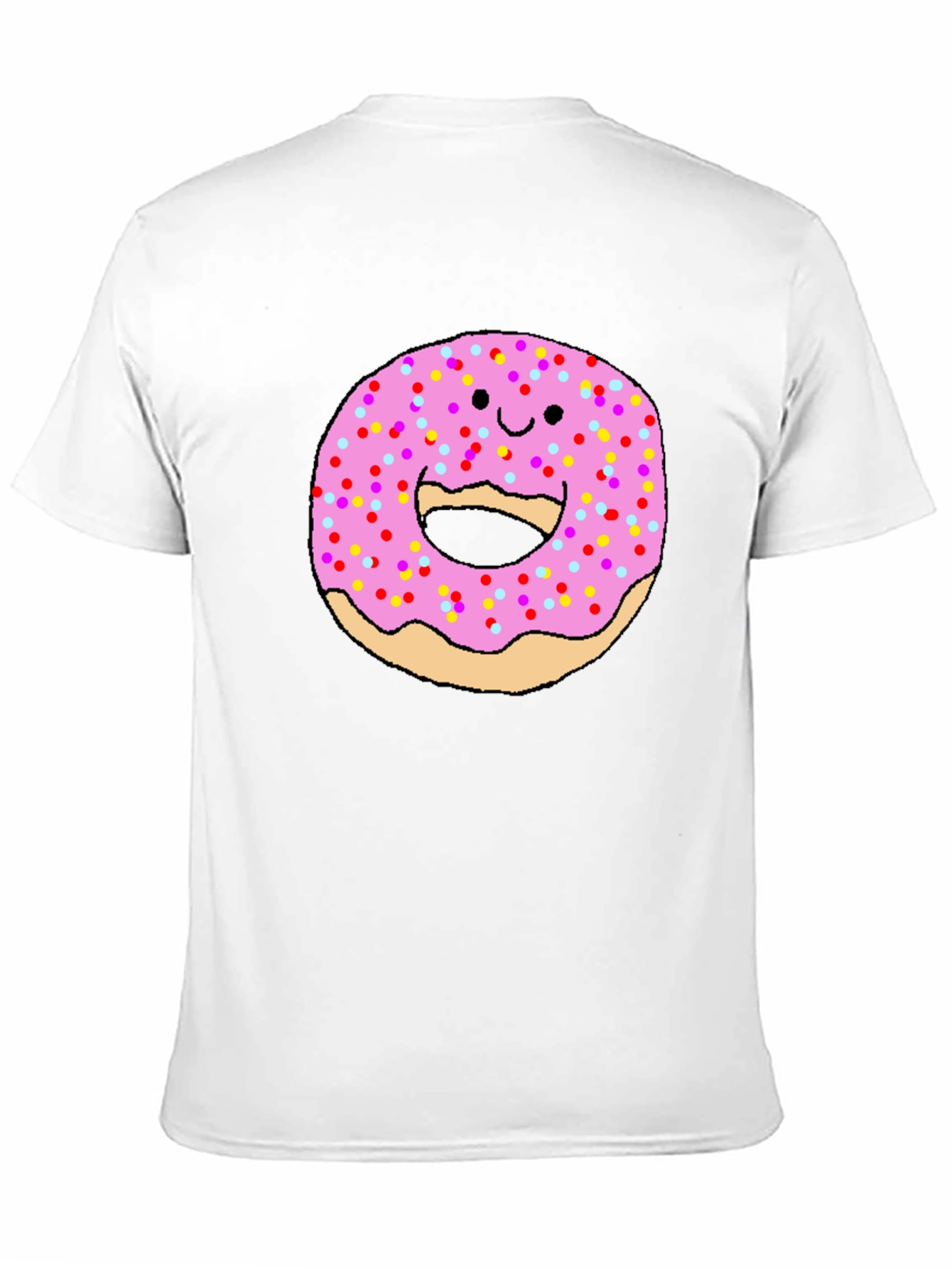 Funny Donut Face Graphic Tee - Casual Comfort
