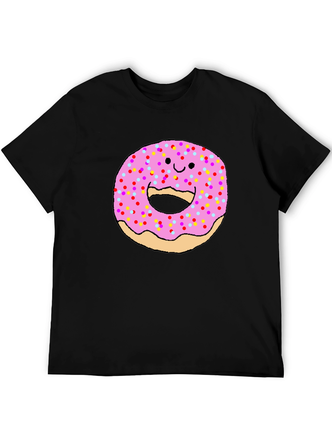 Funny Donut Face Graphic Tee - Casual Comfort