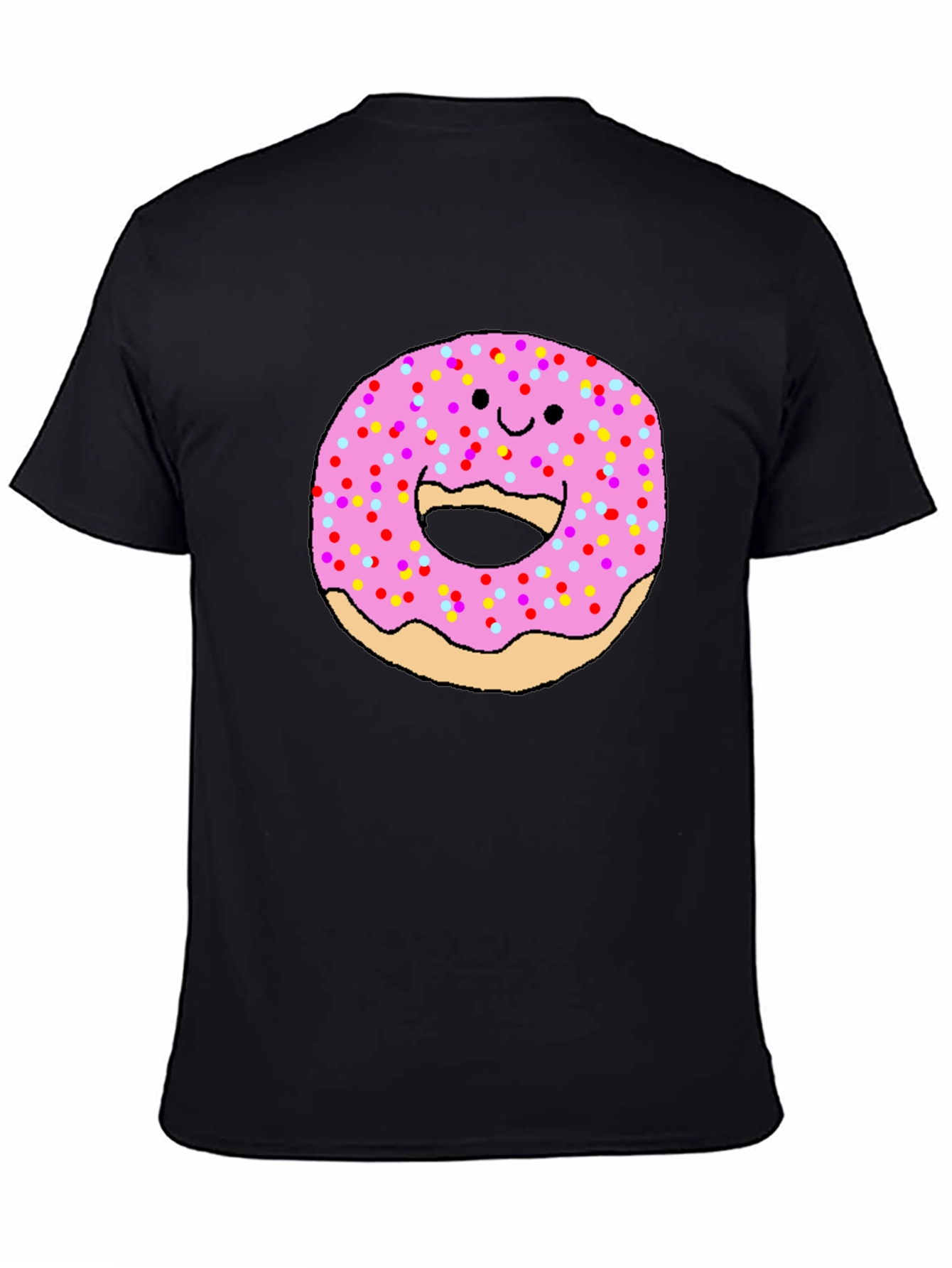 Funny Donut Face Graphic Tee - Casual Comfort