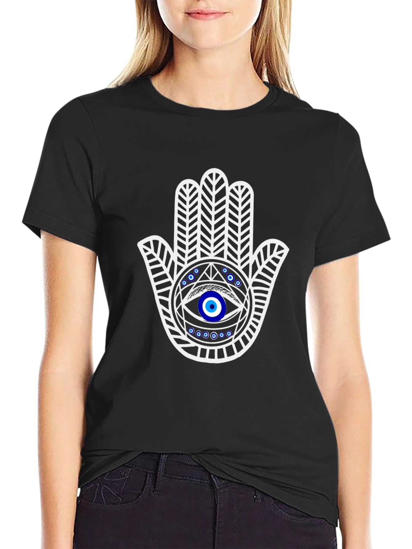 Hamsa Hand Graphic Tee - Protect Evil Eye