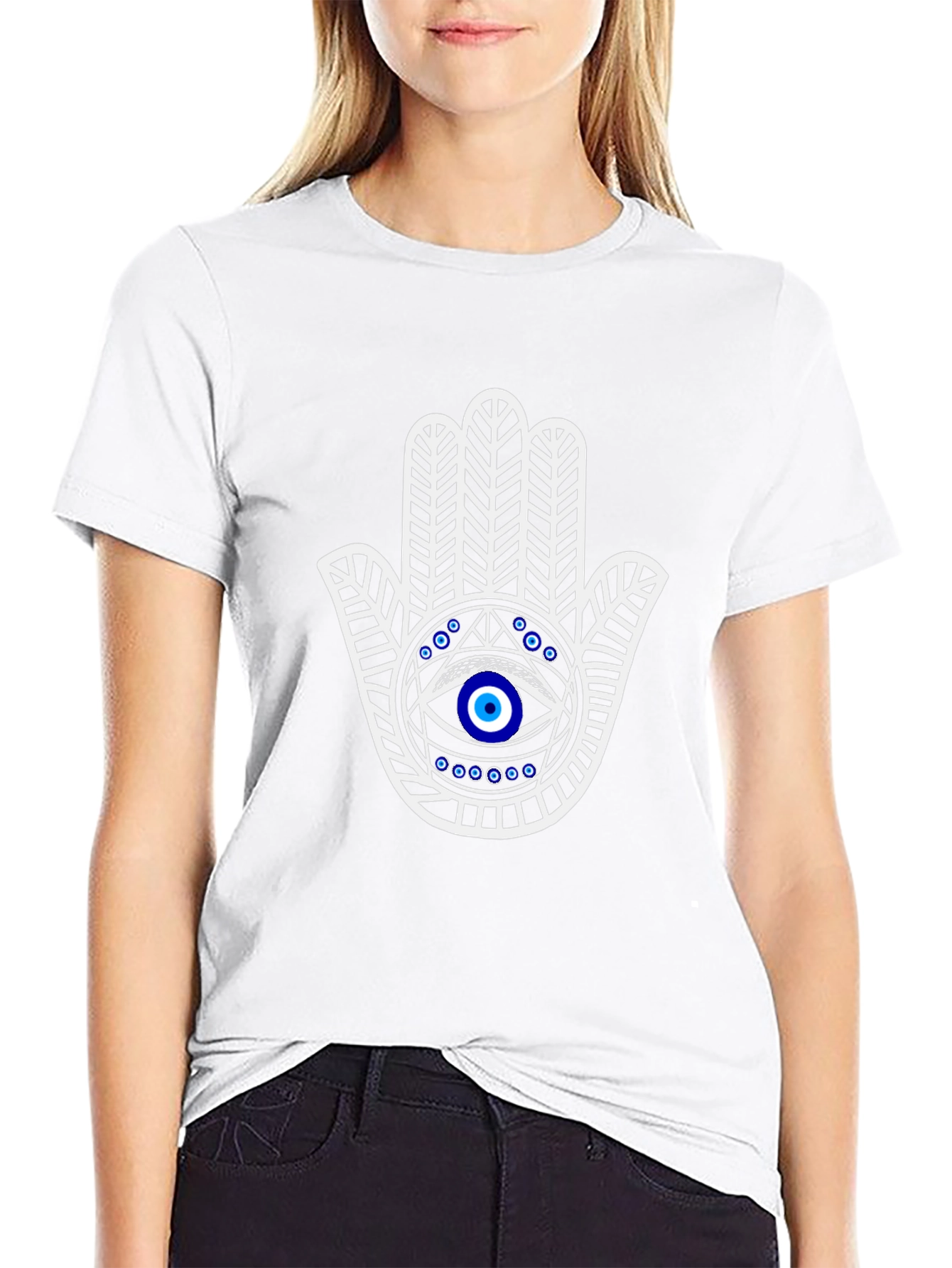 Hamsa Hand Graphic Tee - Protect Evil Eye