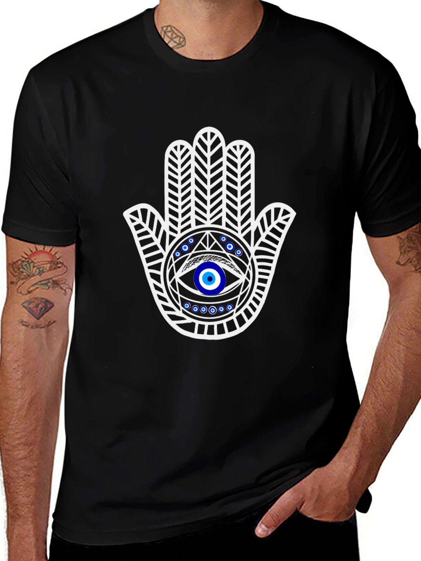Hamsa Hand Graphic Tee - Protect Evil Eye