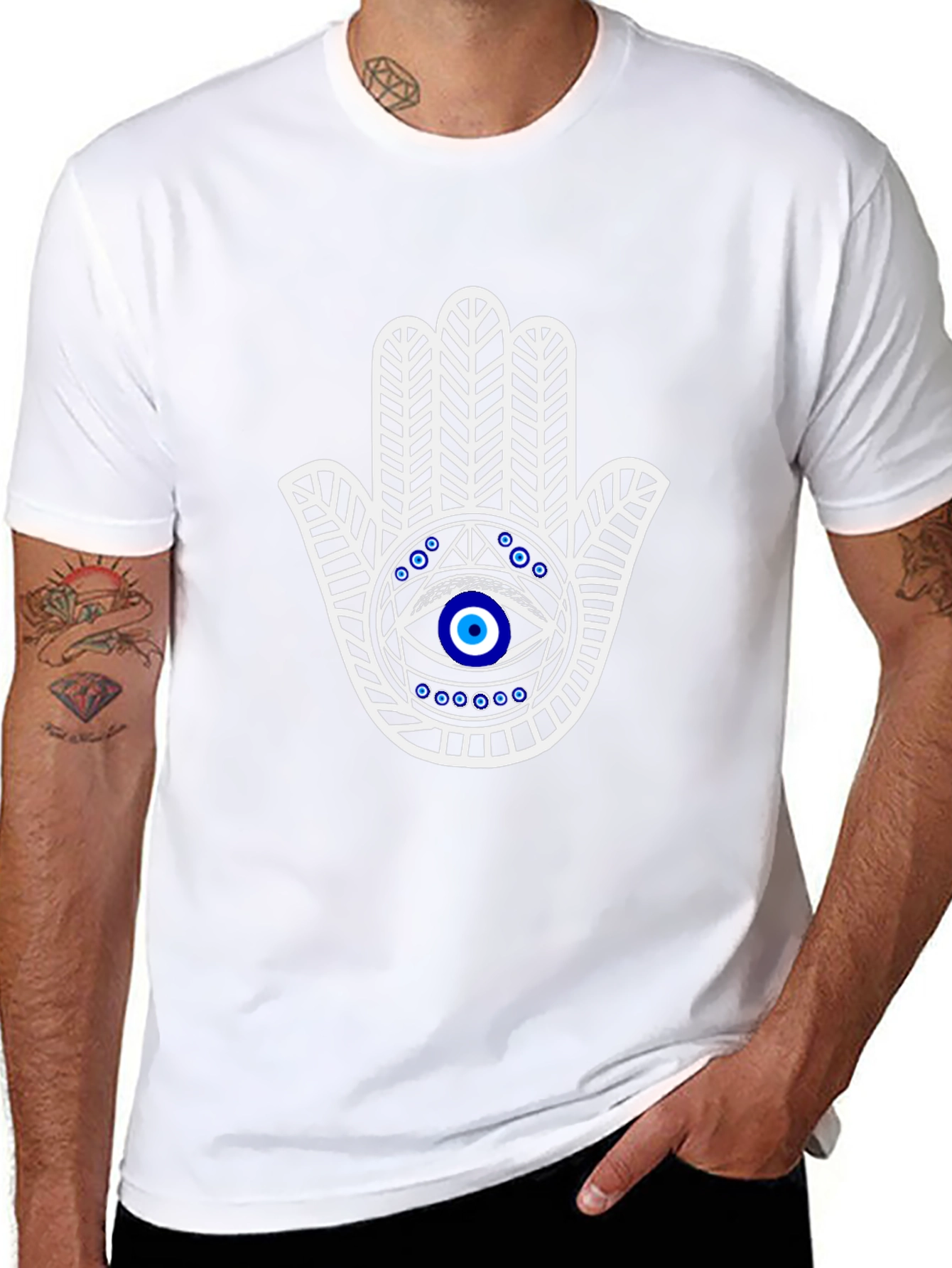 Hamsa Hand Graphic Tee - Protect Evil Eye
