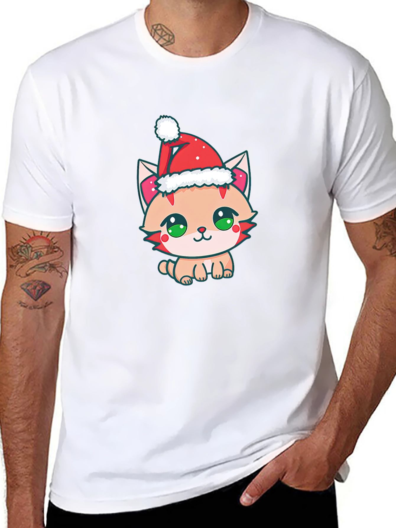 Cute Christmas Cat T-Shirt
