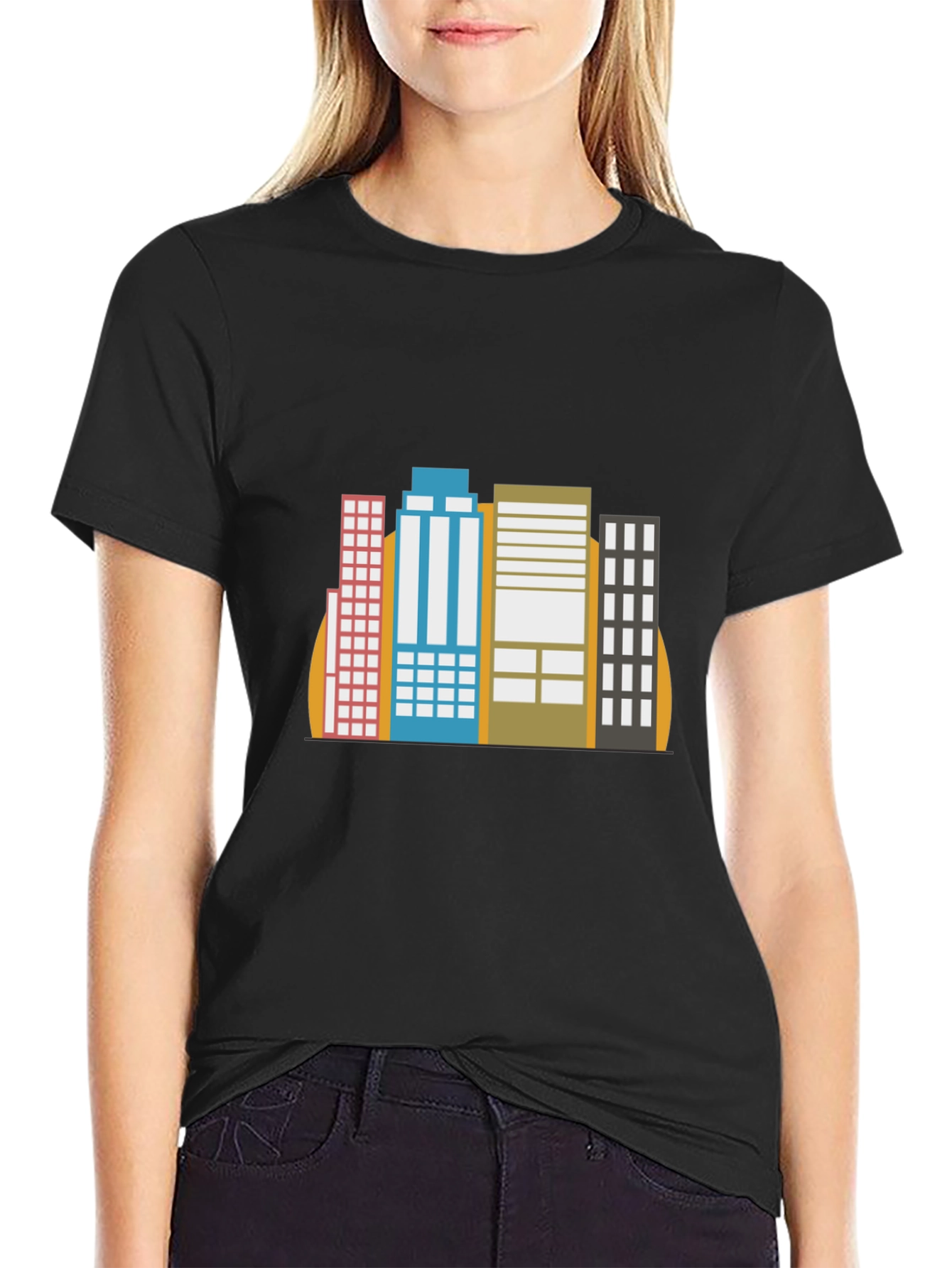 Cityscape Graphic T-Shirt - Black Urban Tee
