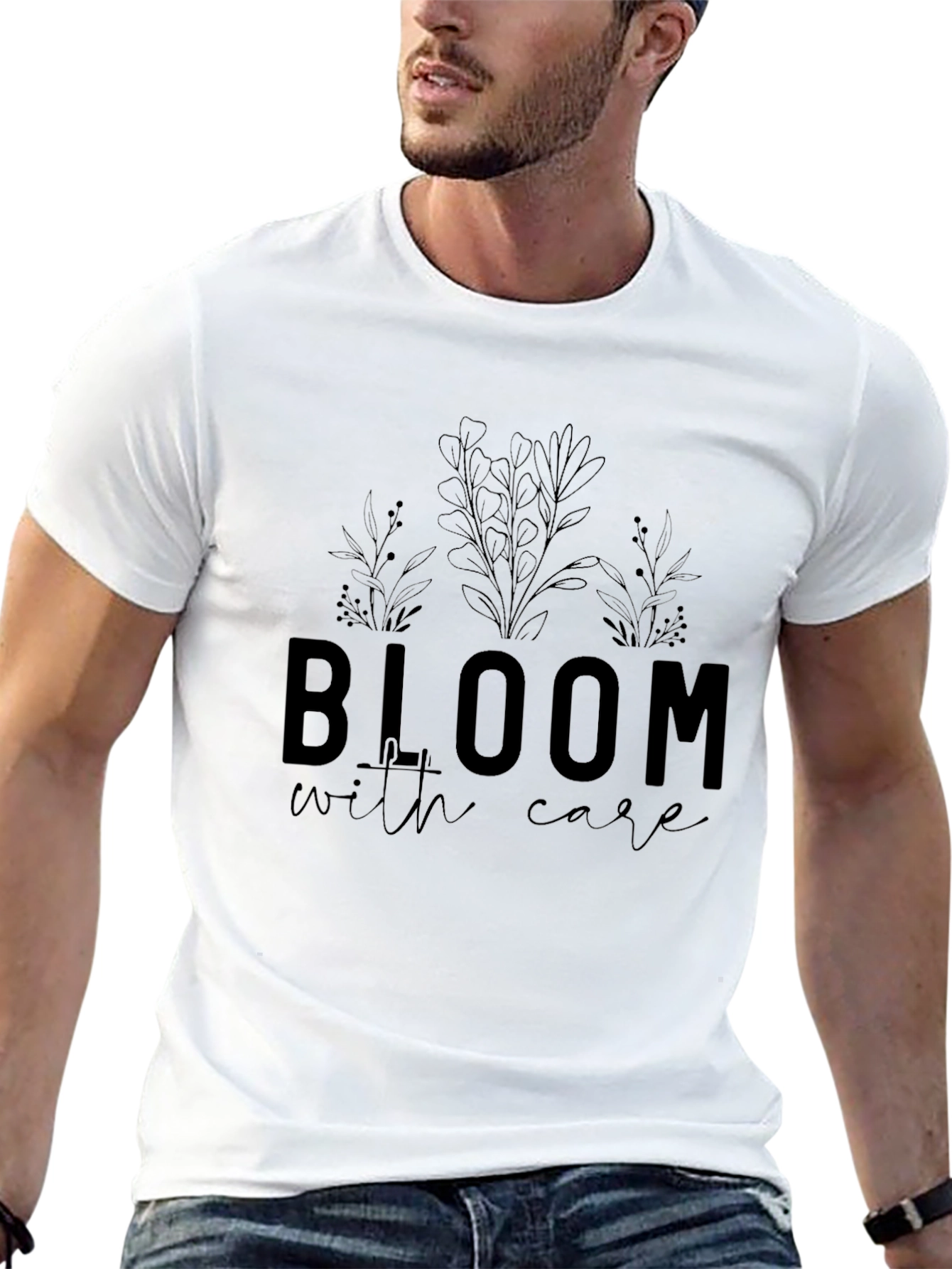 Bloom With Care Black Graphic Tee