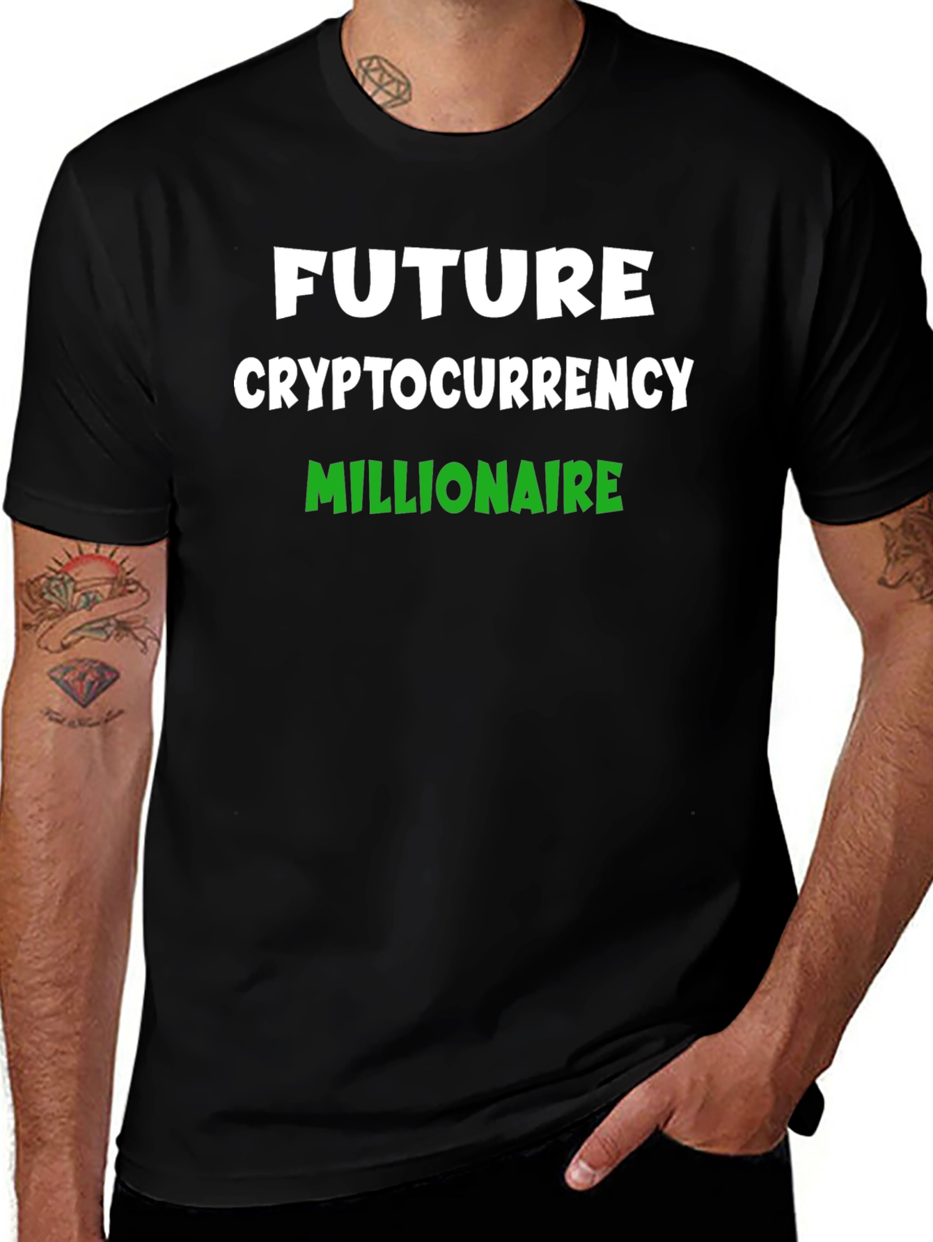 Future Cryptocurrency Millionaire Black T-Shirt