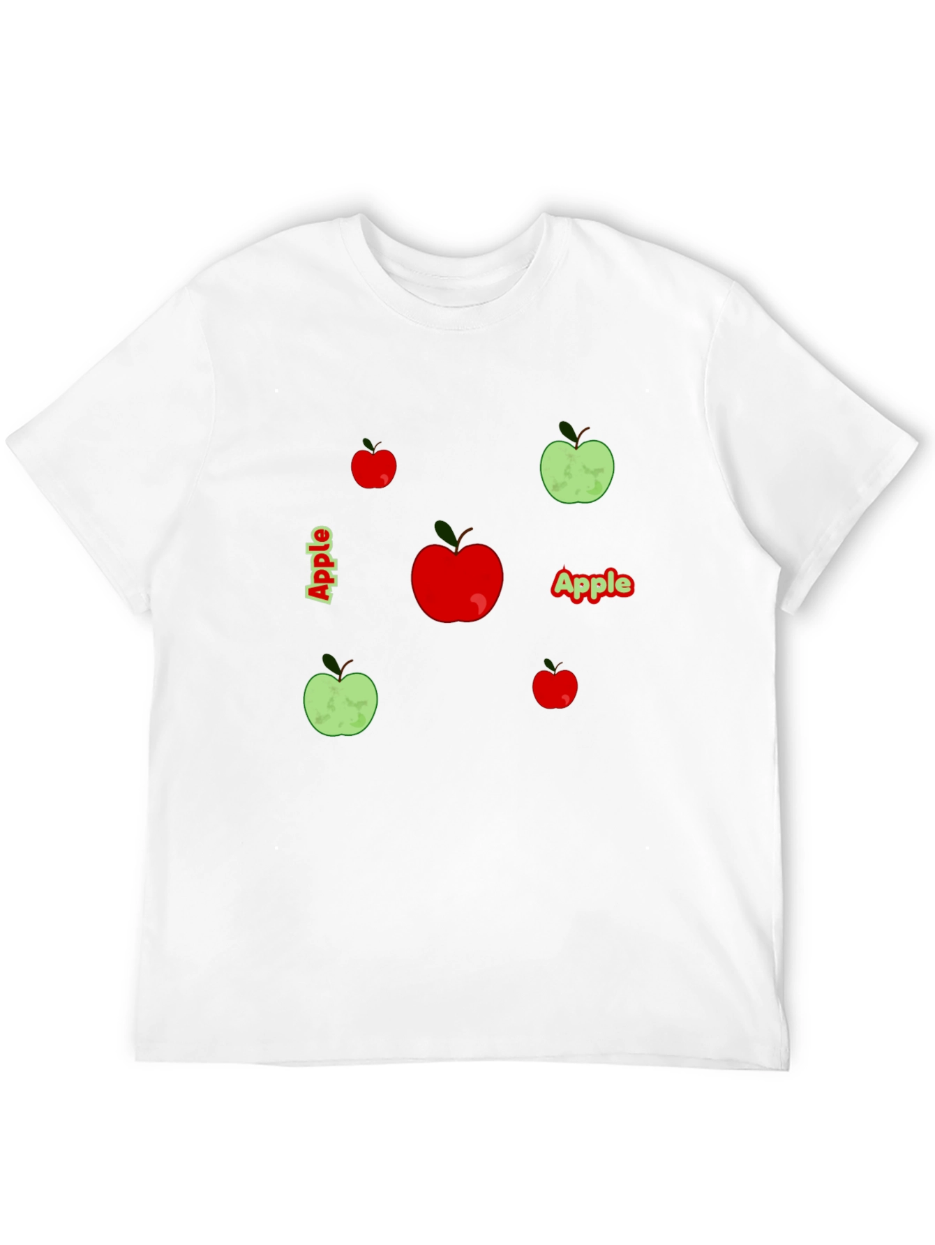 Apple Graphic Print Black T-Shirt
