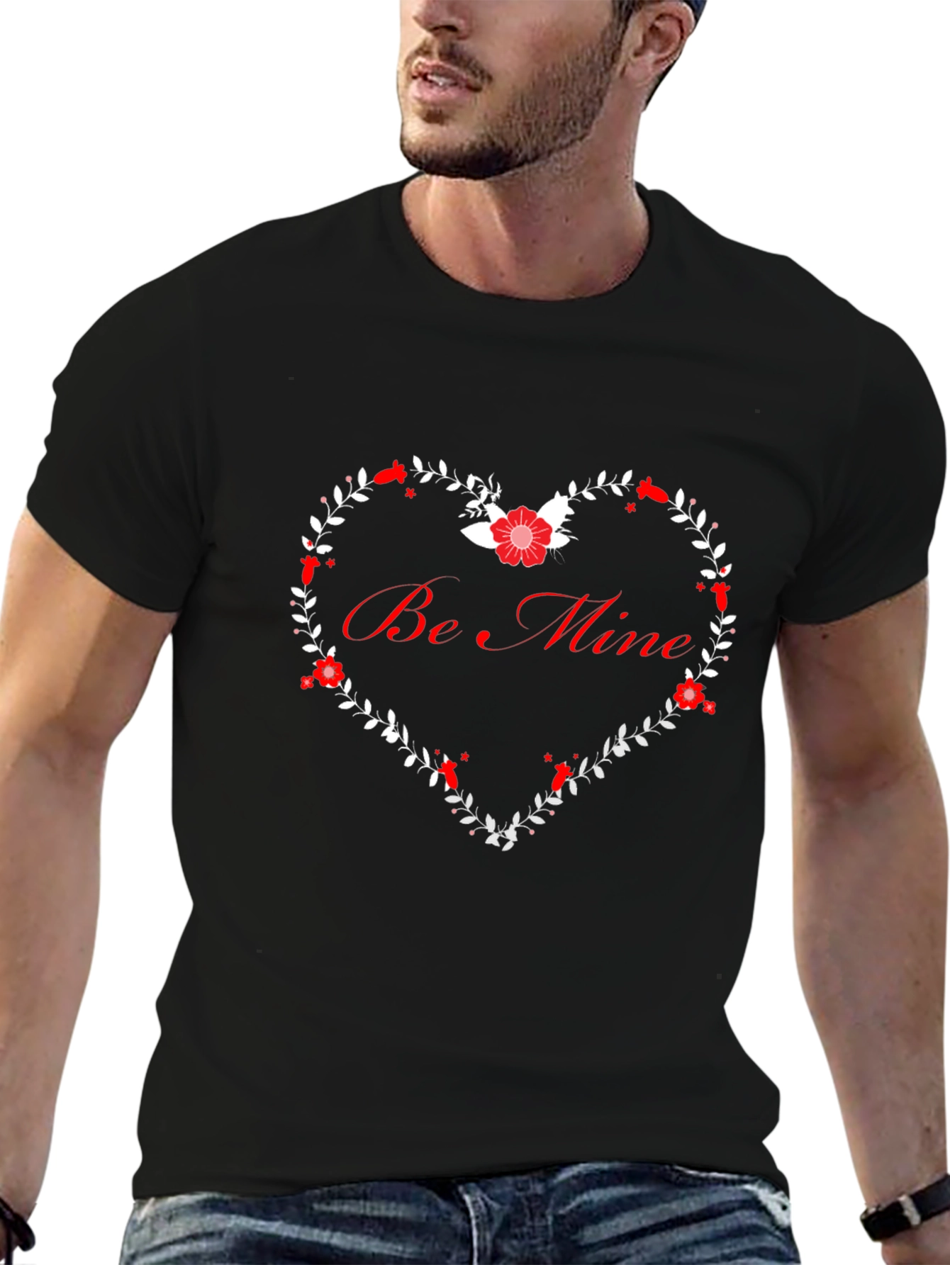 Romantic Be Mine Heart Graphic Tee