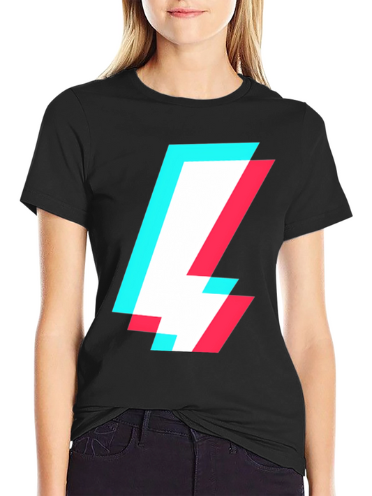 Abstract Glitch Bolt T-Shirt - Modern Style