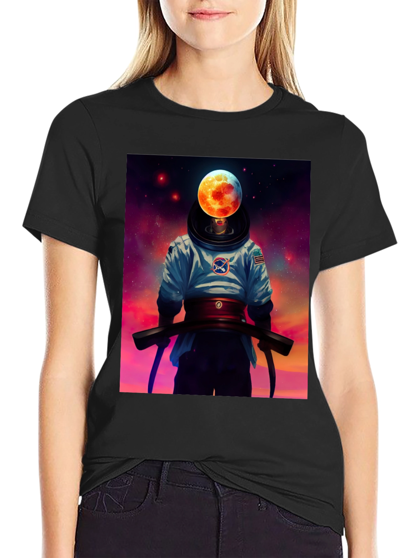 Astronaut Moon Head T-Shirt