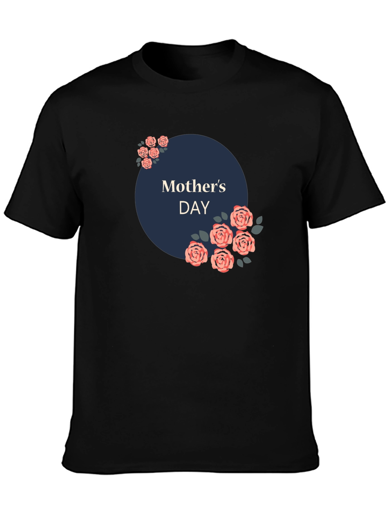 Mothers Day Floral T-Shirt - Black