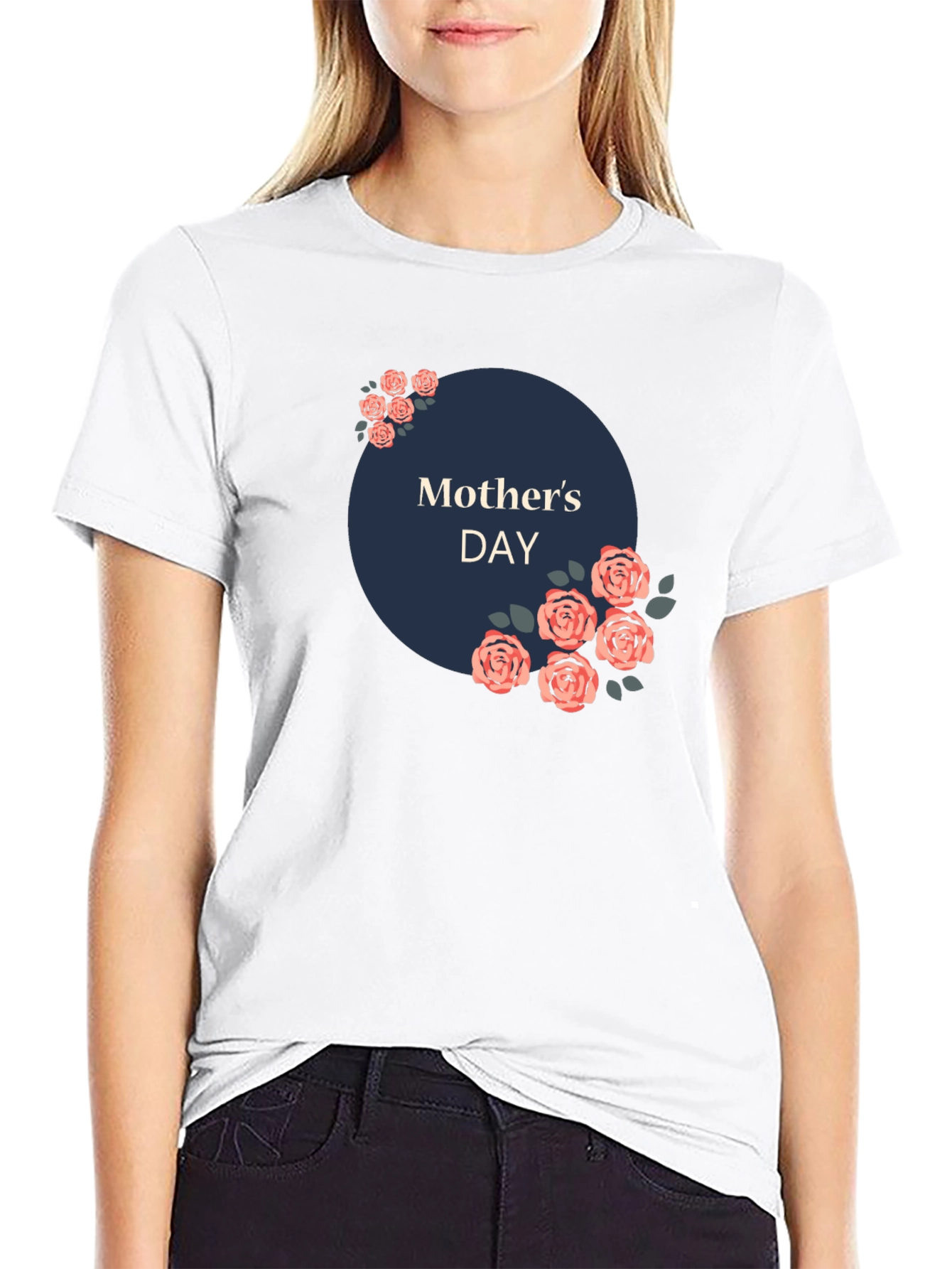 Mothers Day Floral T-Shirt - Black