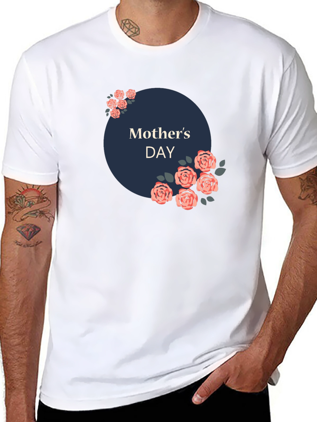 Mothers Day Floral T-Shirt - Black