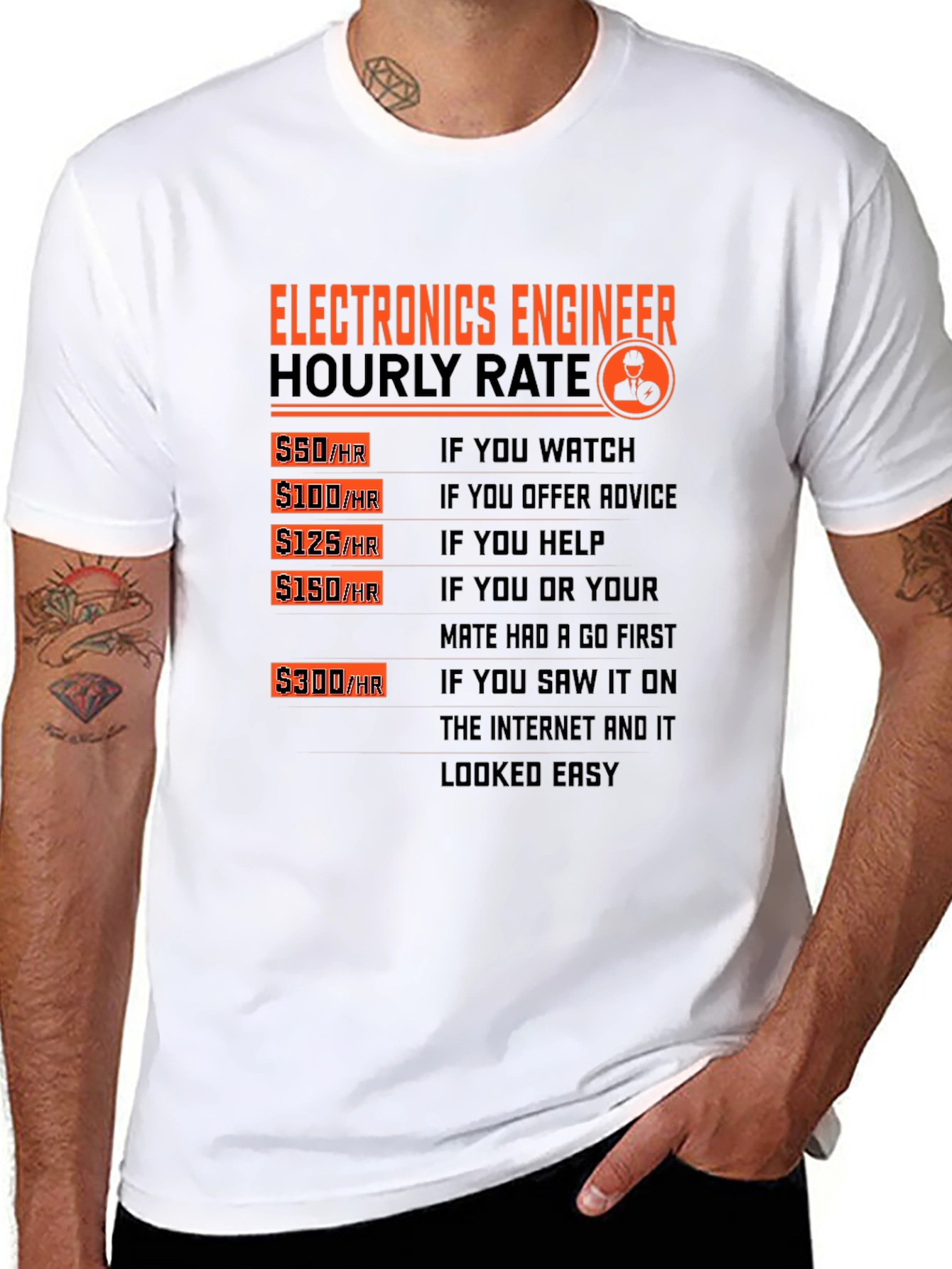 Electronics Engineer Hourly Rate Funny T-Shirt