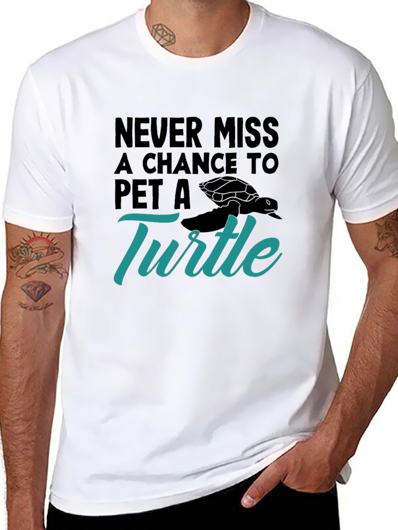 Pet A Turtle Graphic Tee - Black