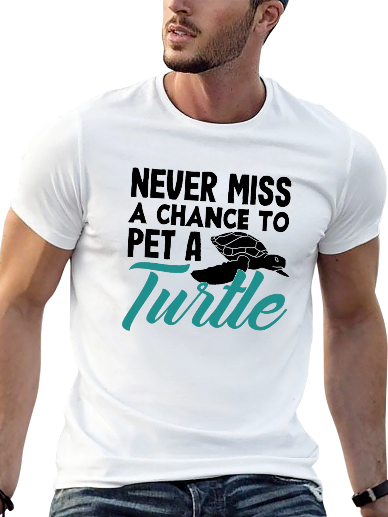 Pet A Turtle Graphic Tee - Black