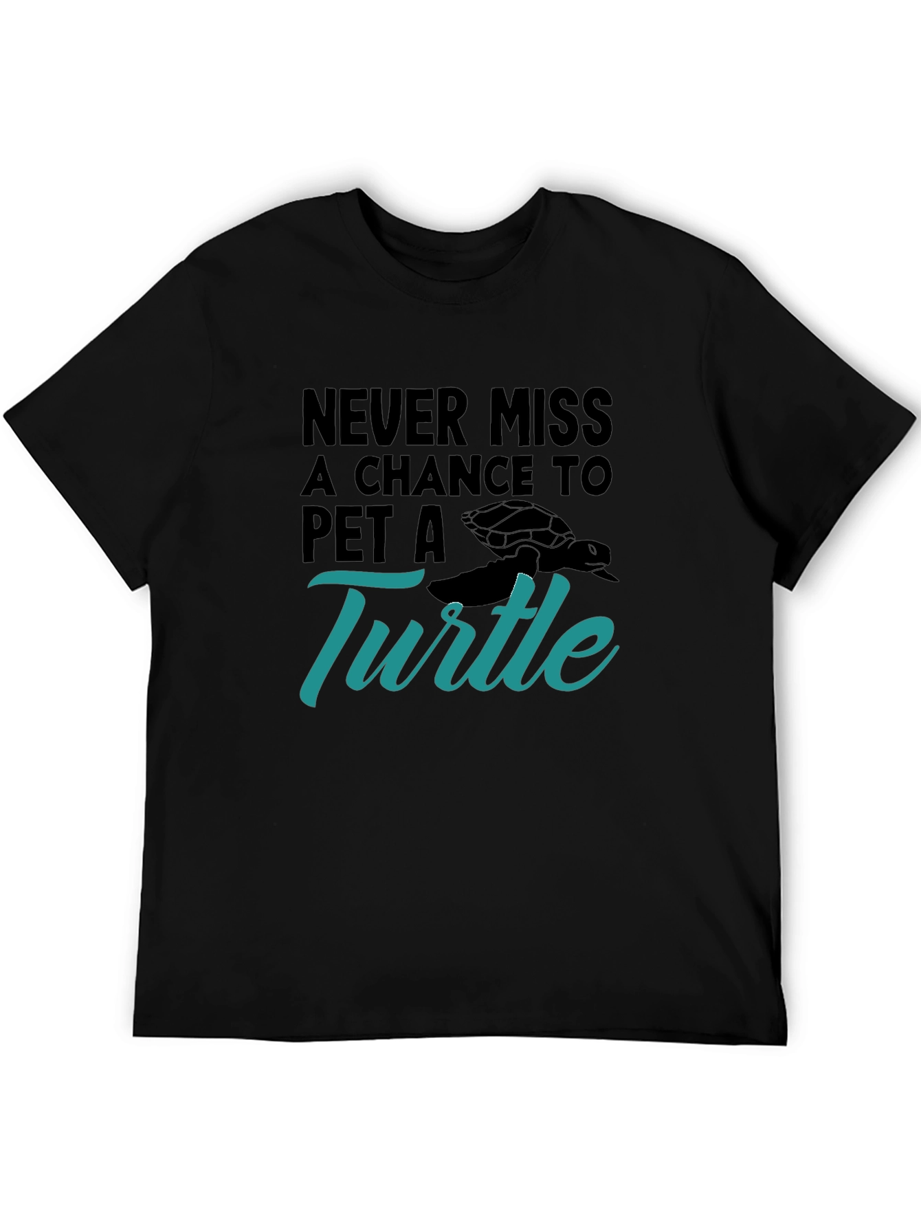 Pet A Turtle Graphic Tee - Black