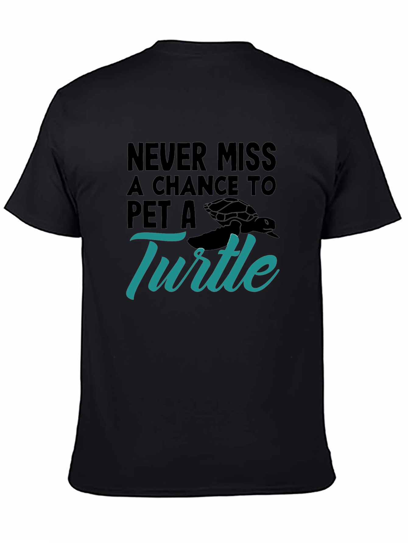 Pet A Turtle Graphic Tee - Black