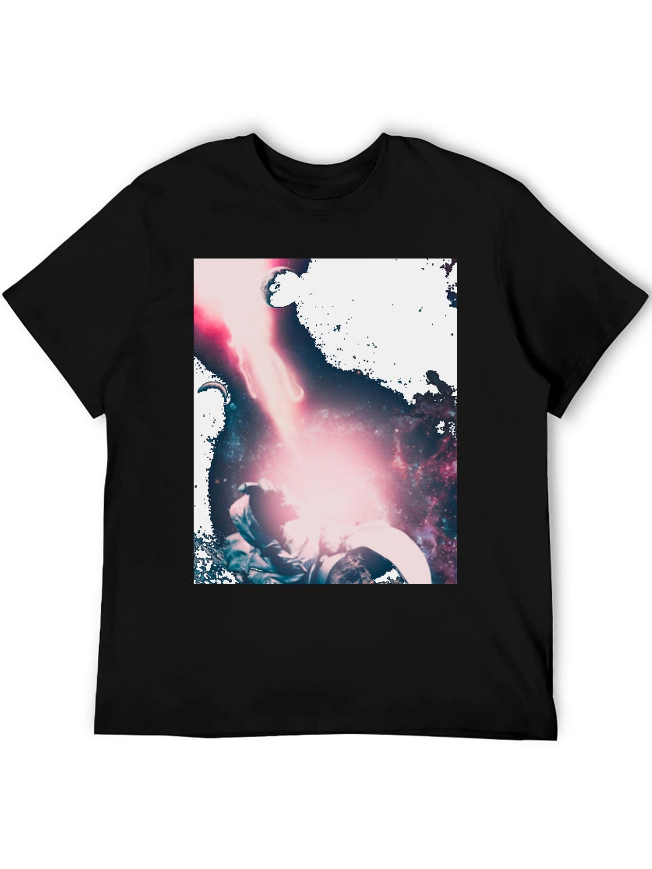 Astronaut Galaxy Graphic Black T-Shirt