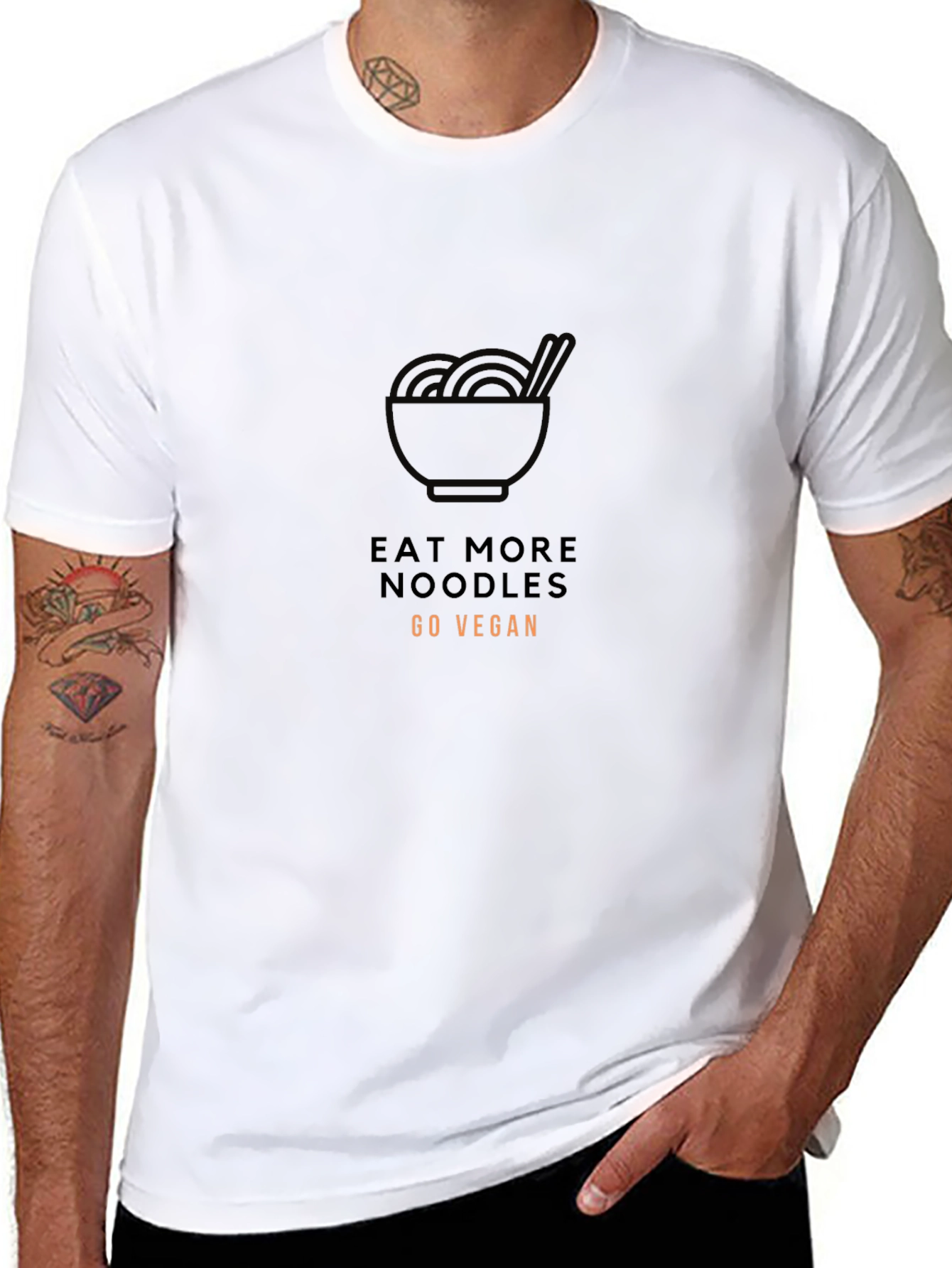 Eat More Noodles Go Vegan Graphic Tee