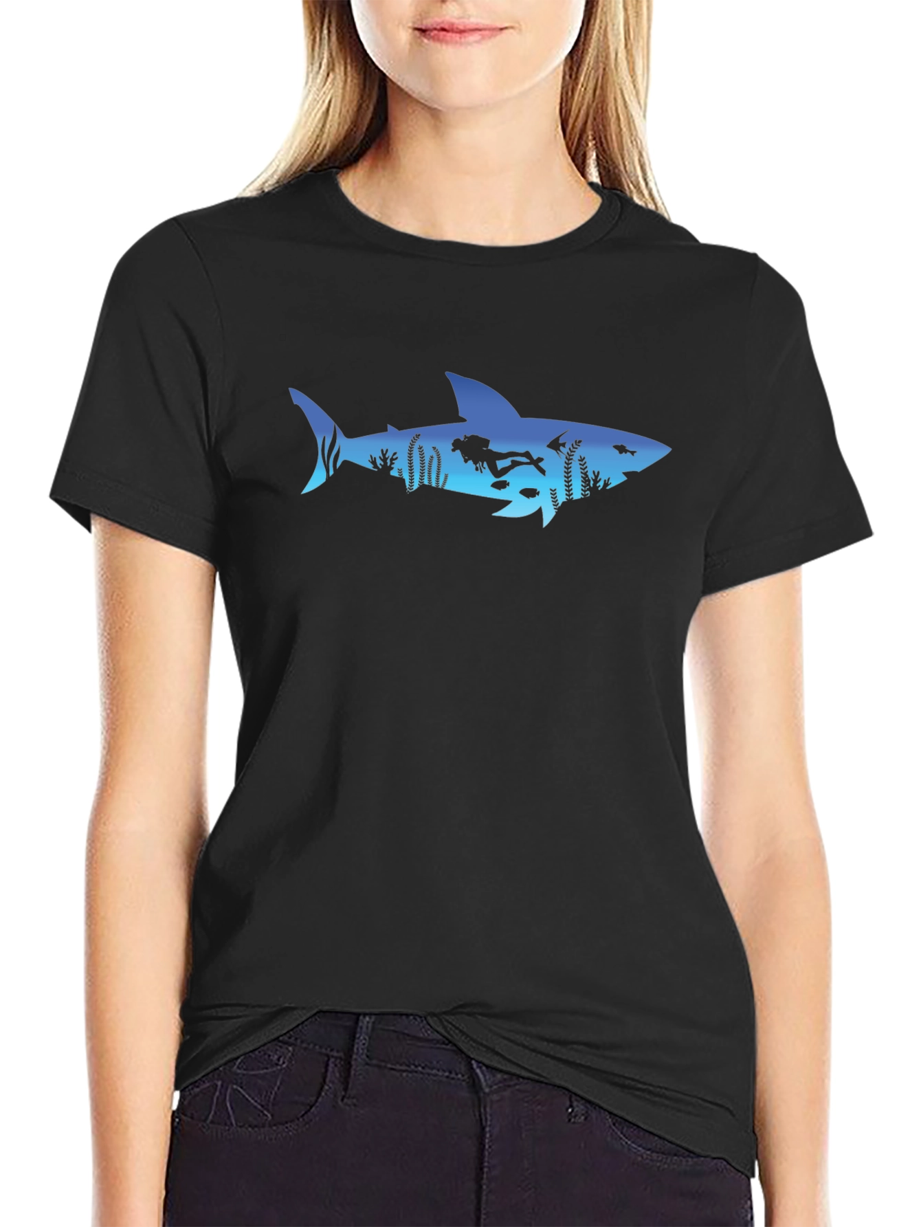 Shark Diver Graphic Tee