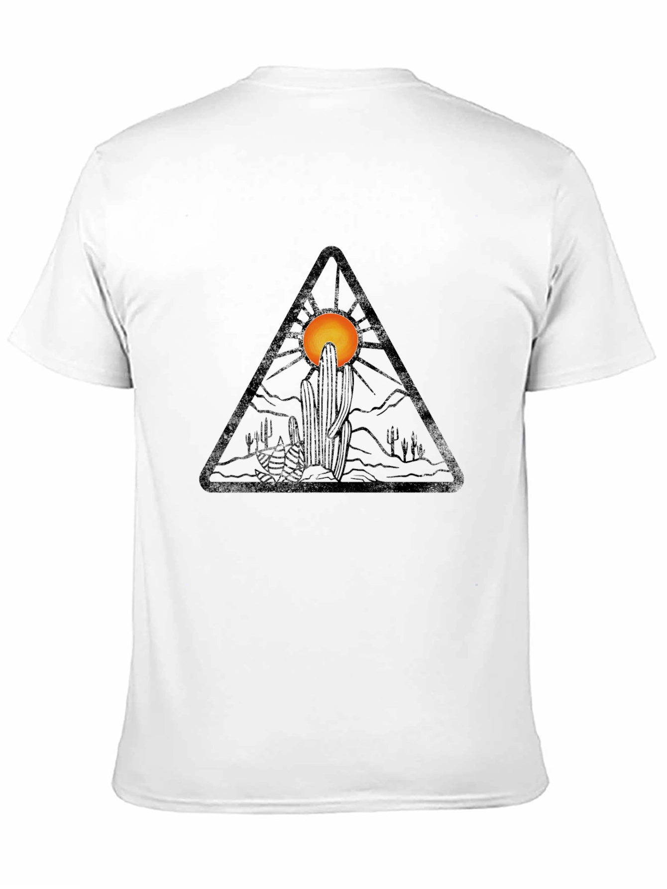 Desert Sunset Graphic Tee - Black Cotton T-Shirt