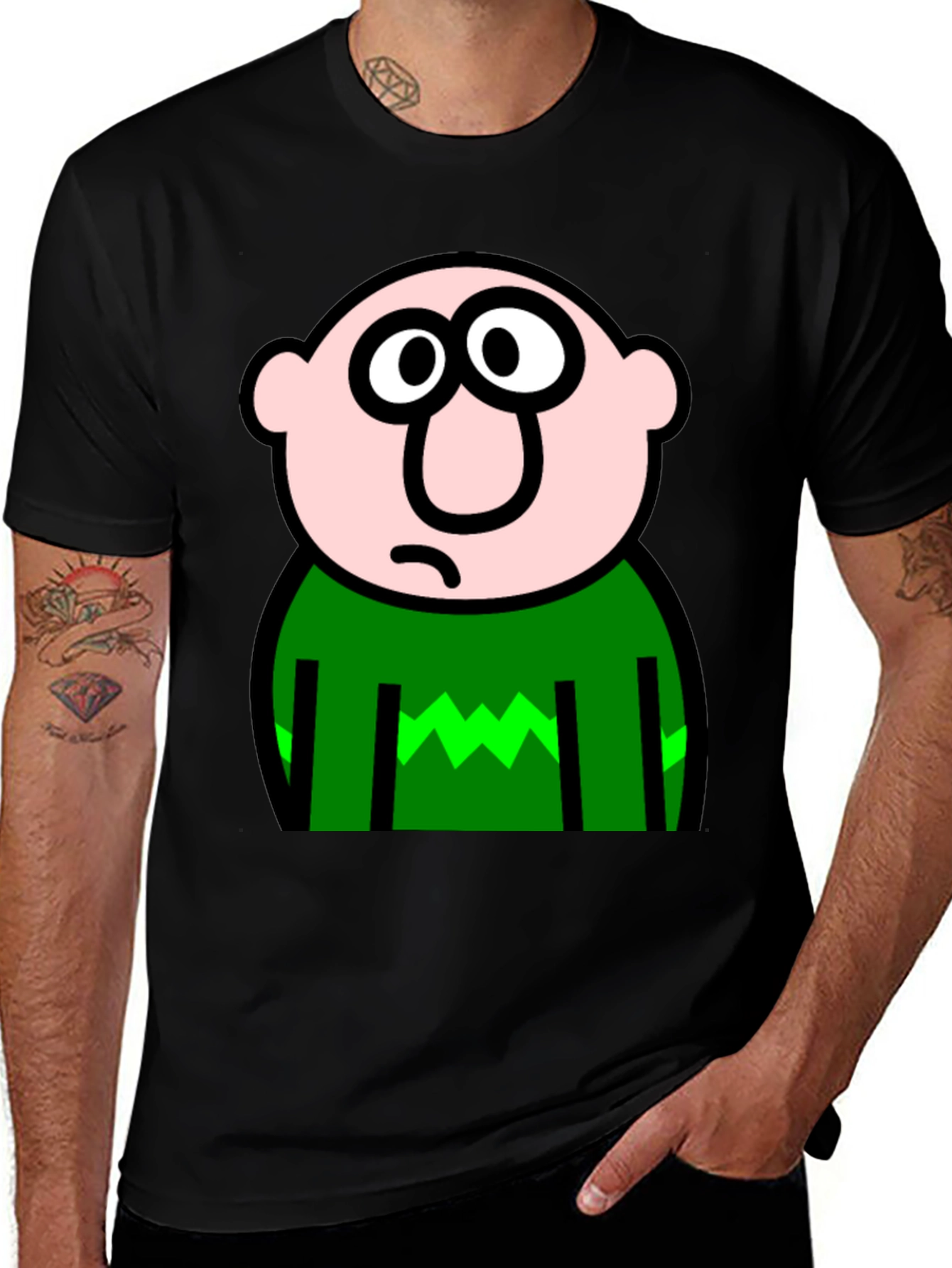 Cartoon Character Black T-Shirt