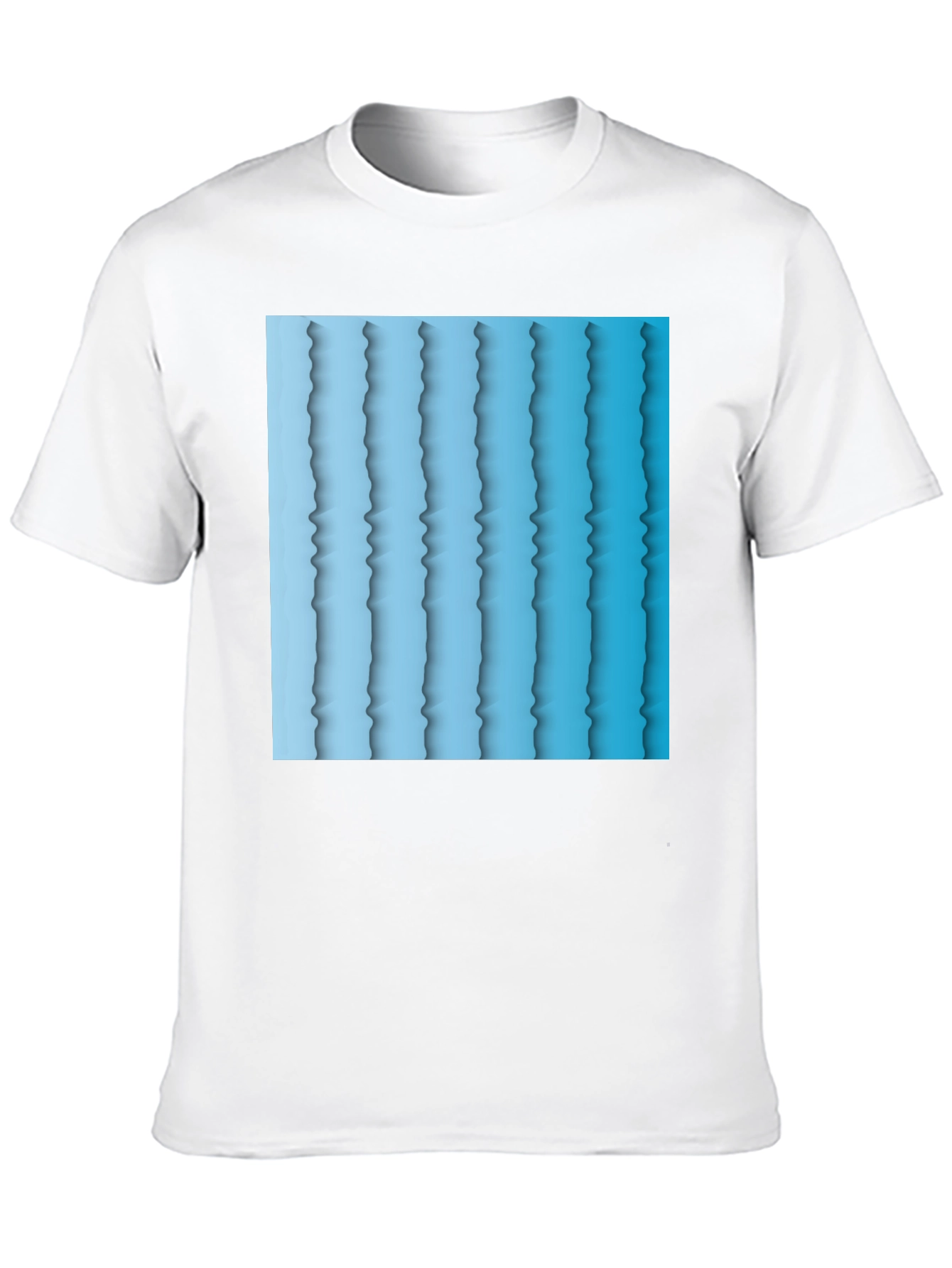 Abstract Blue Stripe Graphic T-Shirt
