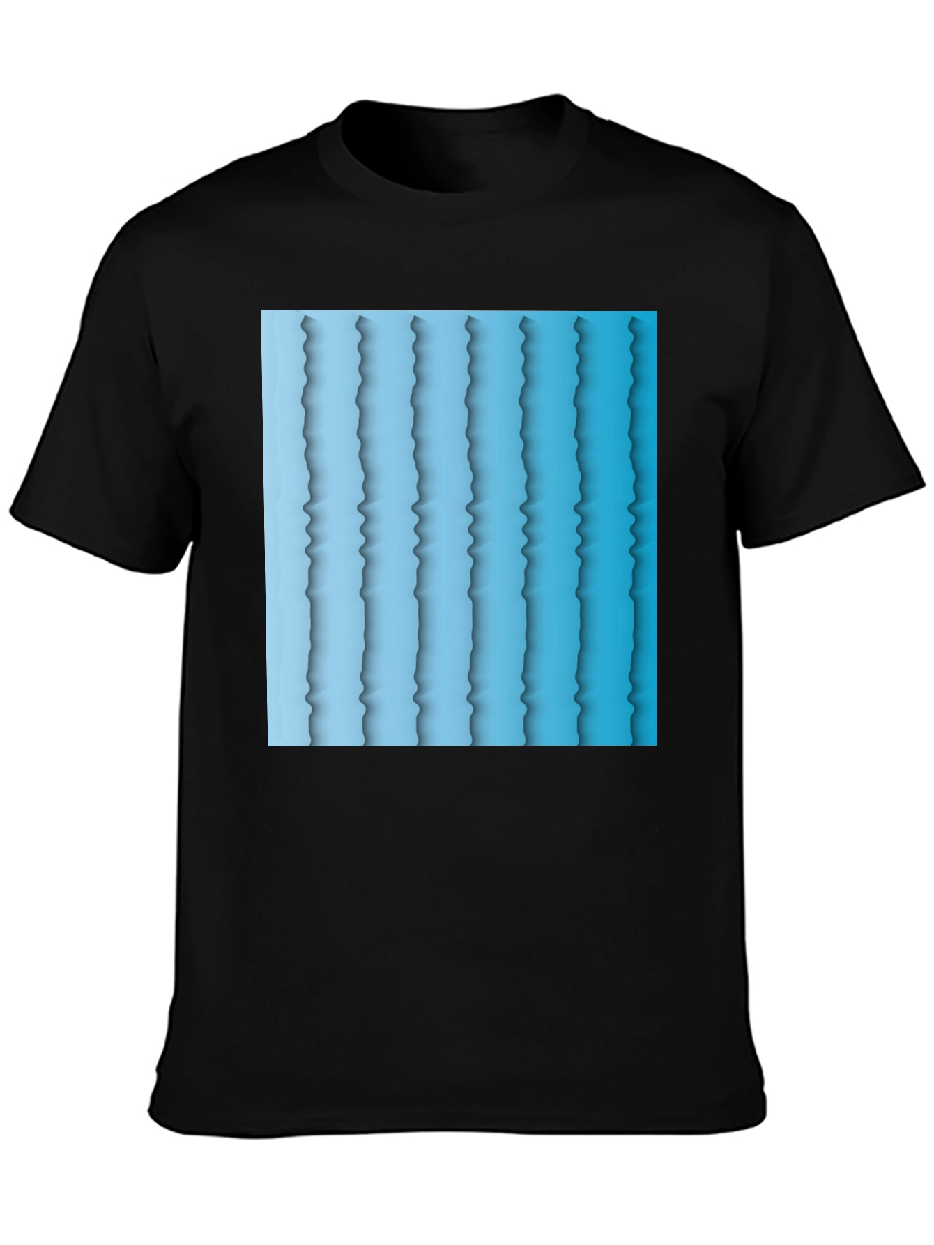 Abstract Blue Stripe Graphic T-Shirt