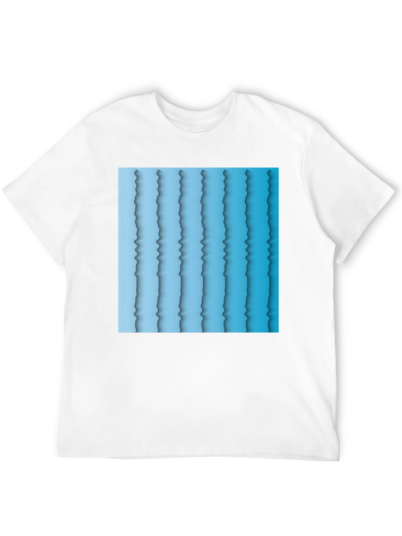 Abstract Blue Stripe Graphic T-Shirt