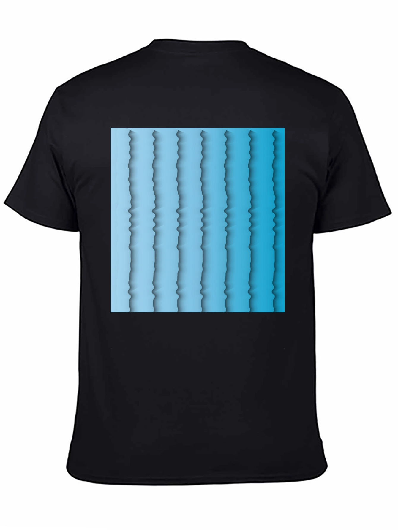 Abstract Blue Stripe Graphic T-Shirt