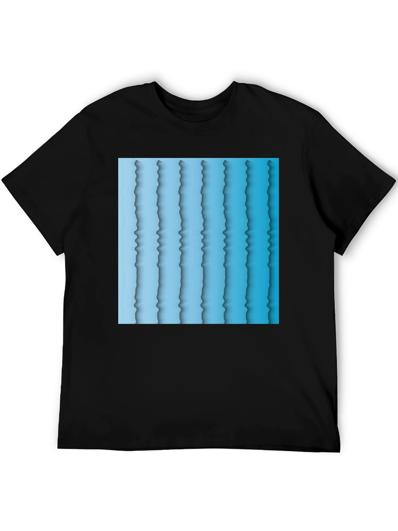 Abstract Blue Stripe Graphic T-Shirt