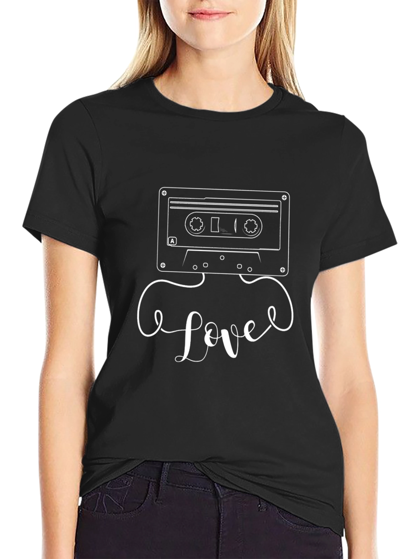 Retro Love Cassette Tape Graphic T-Shirt