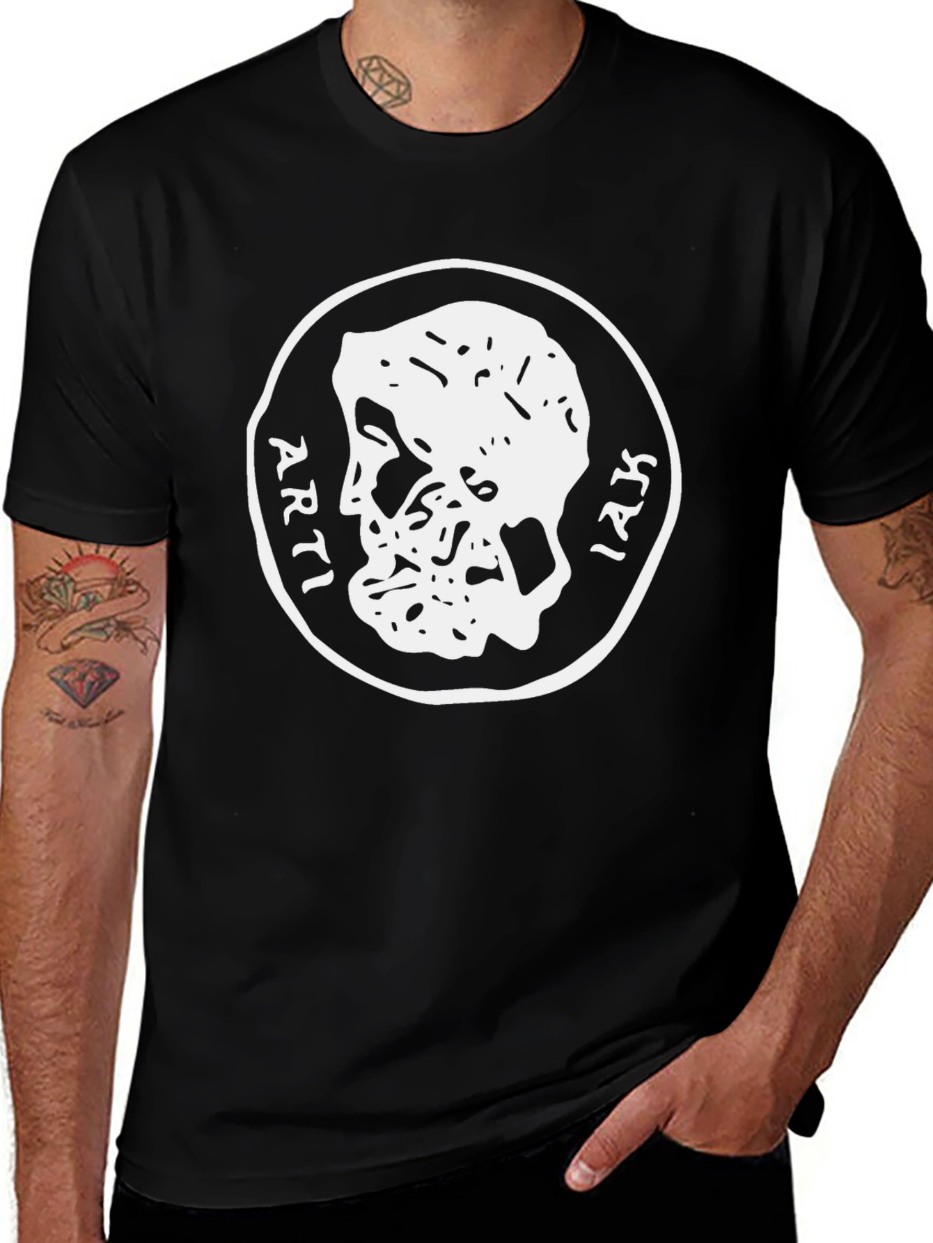 Ancient Coin Graphic Tee - Black