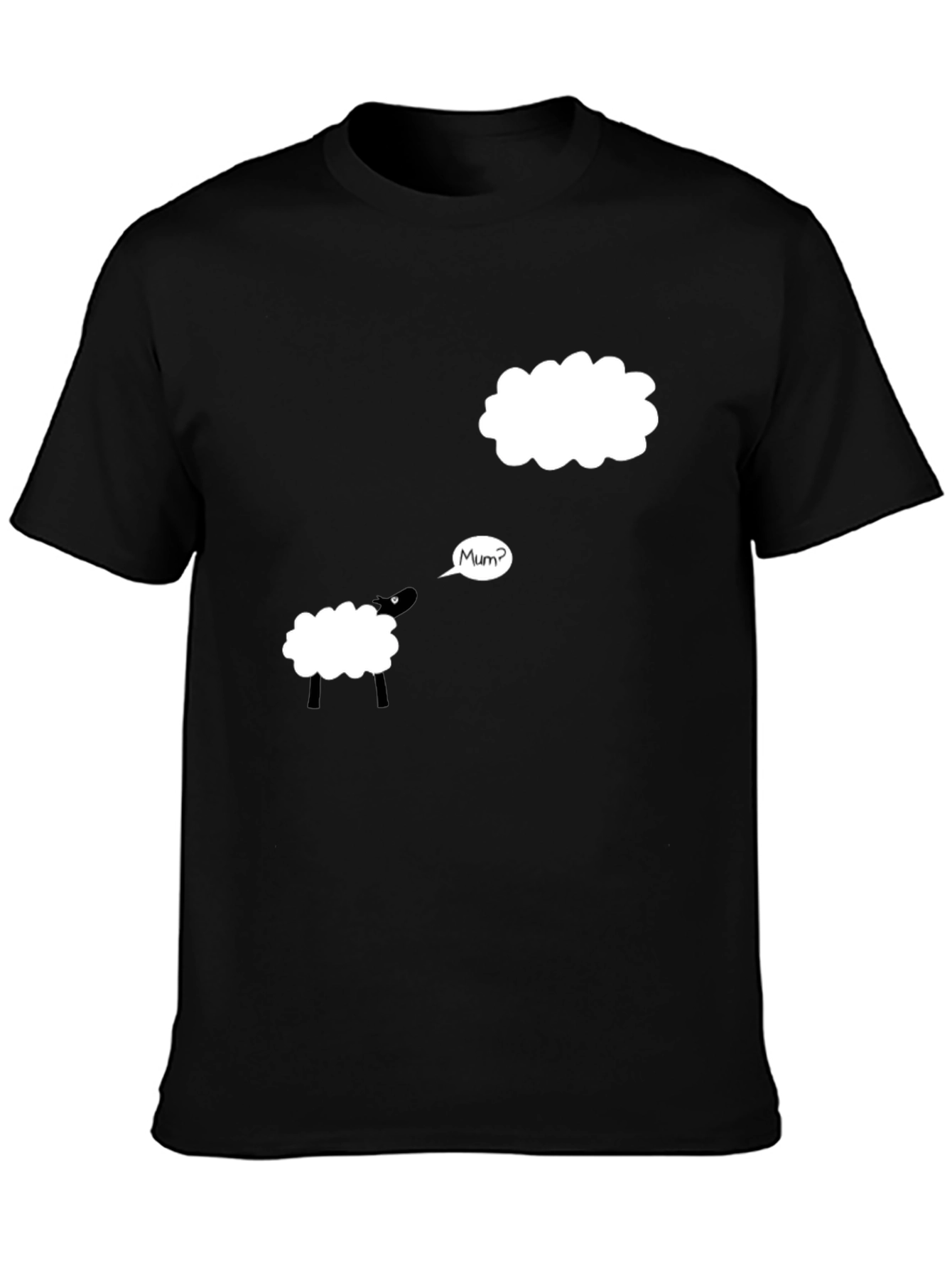 Mum? Sheep Funny Black T-Shirt