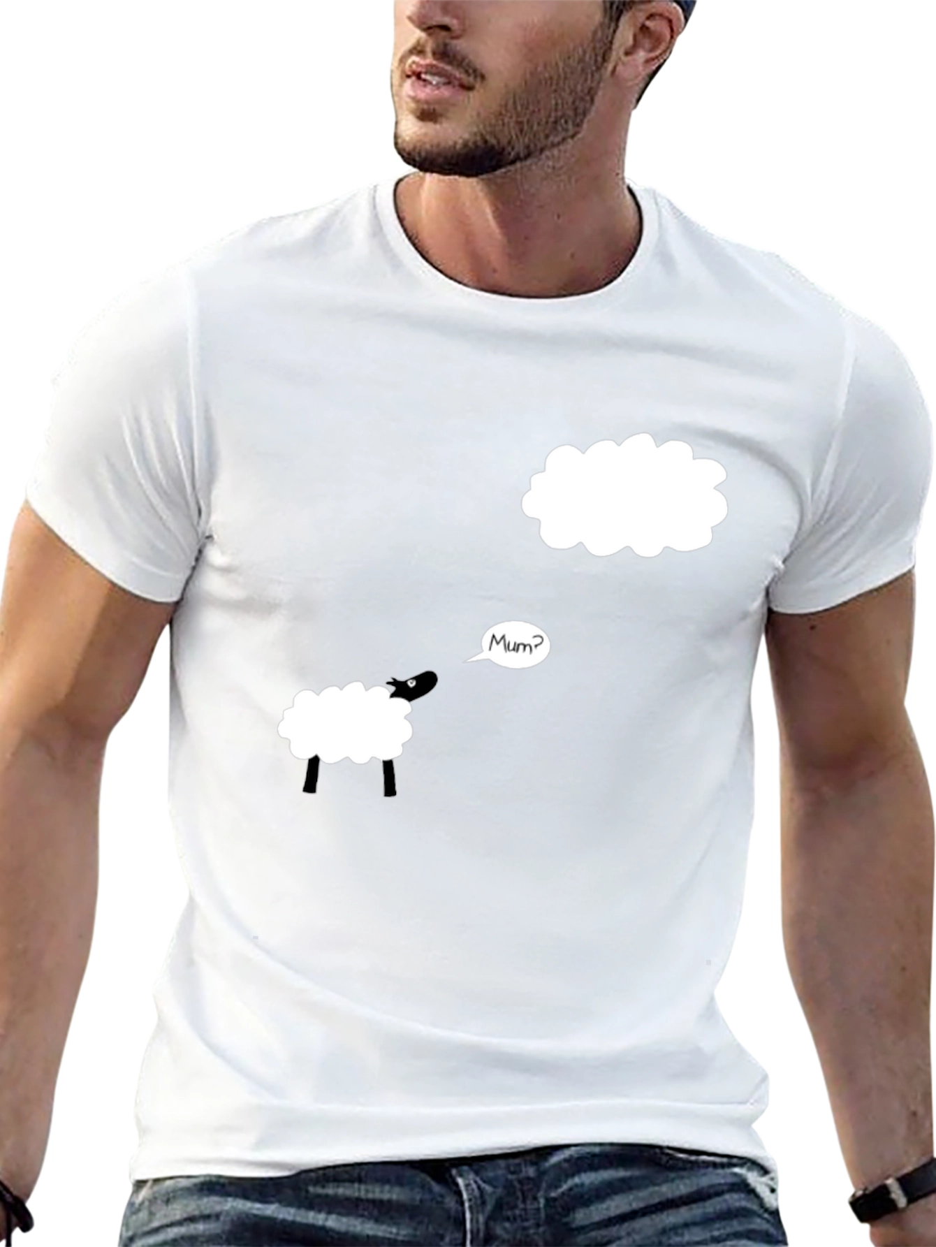 Mum? Sheep Funny Black T-Shirt