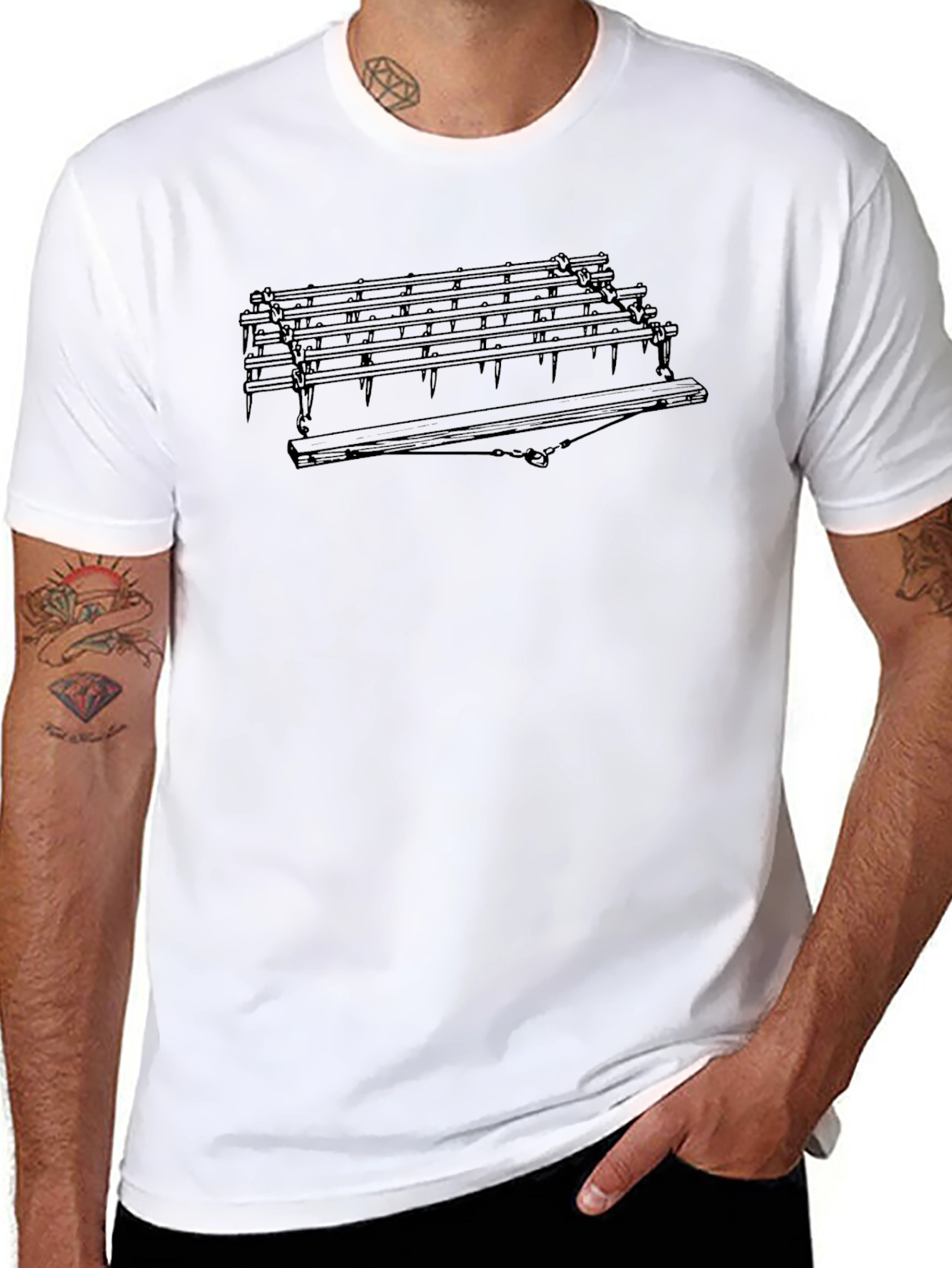 Medieval Torture Device Rack Black T-Shirt