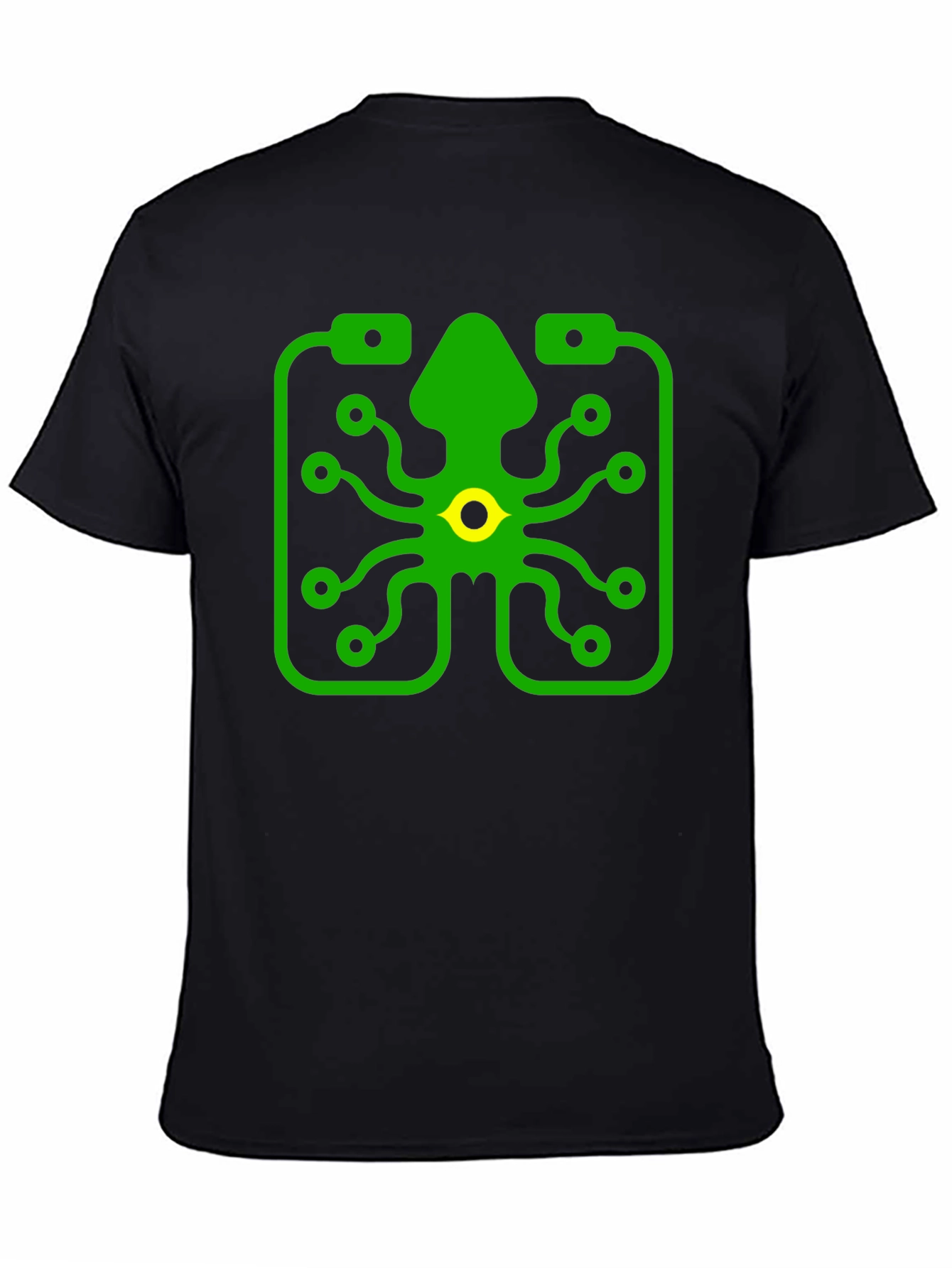 Circuit Squid Graphic Tee - Black Cotton T-Shirt