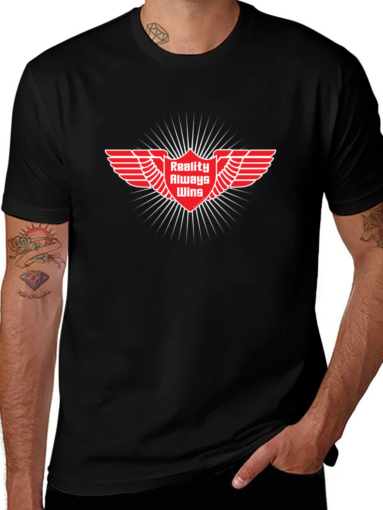 Reality Always Wins Graphic T-Shirt - Black