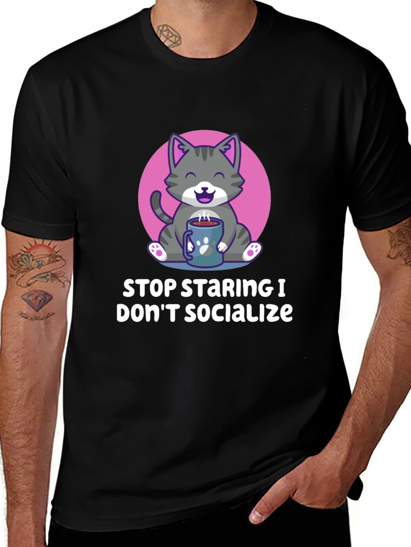 Funny Cat Lover T-Shirt - Introvert Design