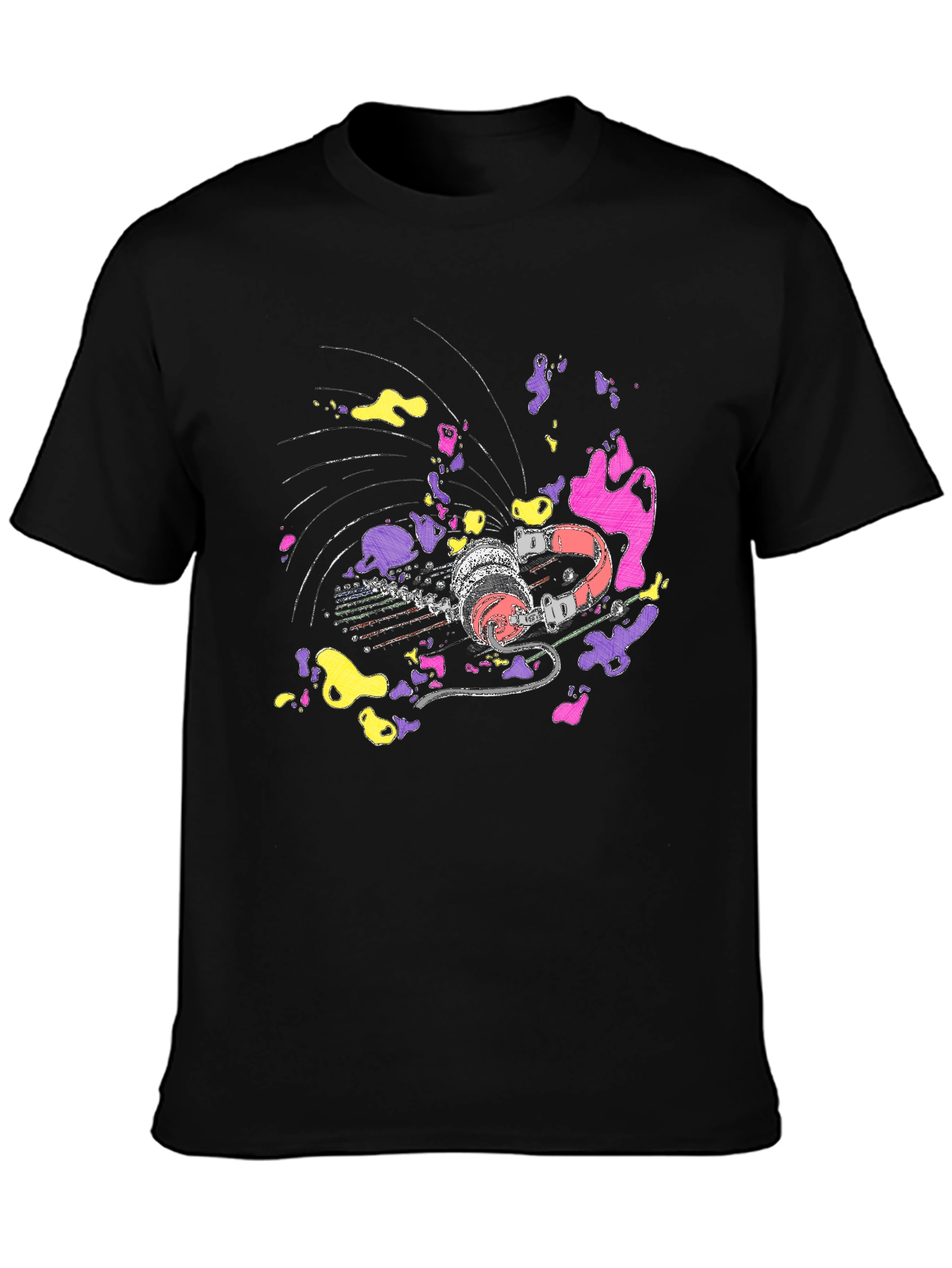 Vibrant Turntable Graphic Tee - Black