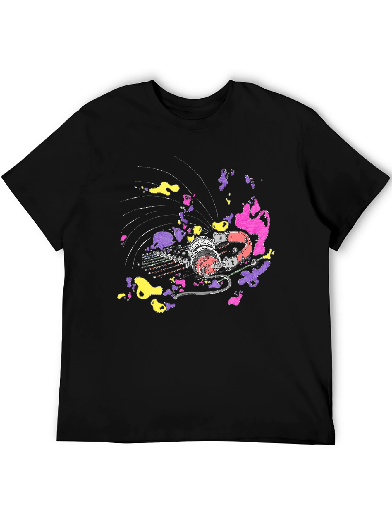 Vibrant Turntable Graphic Tee - Black
