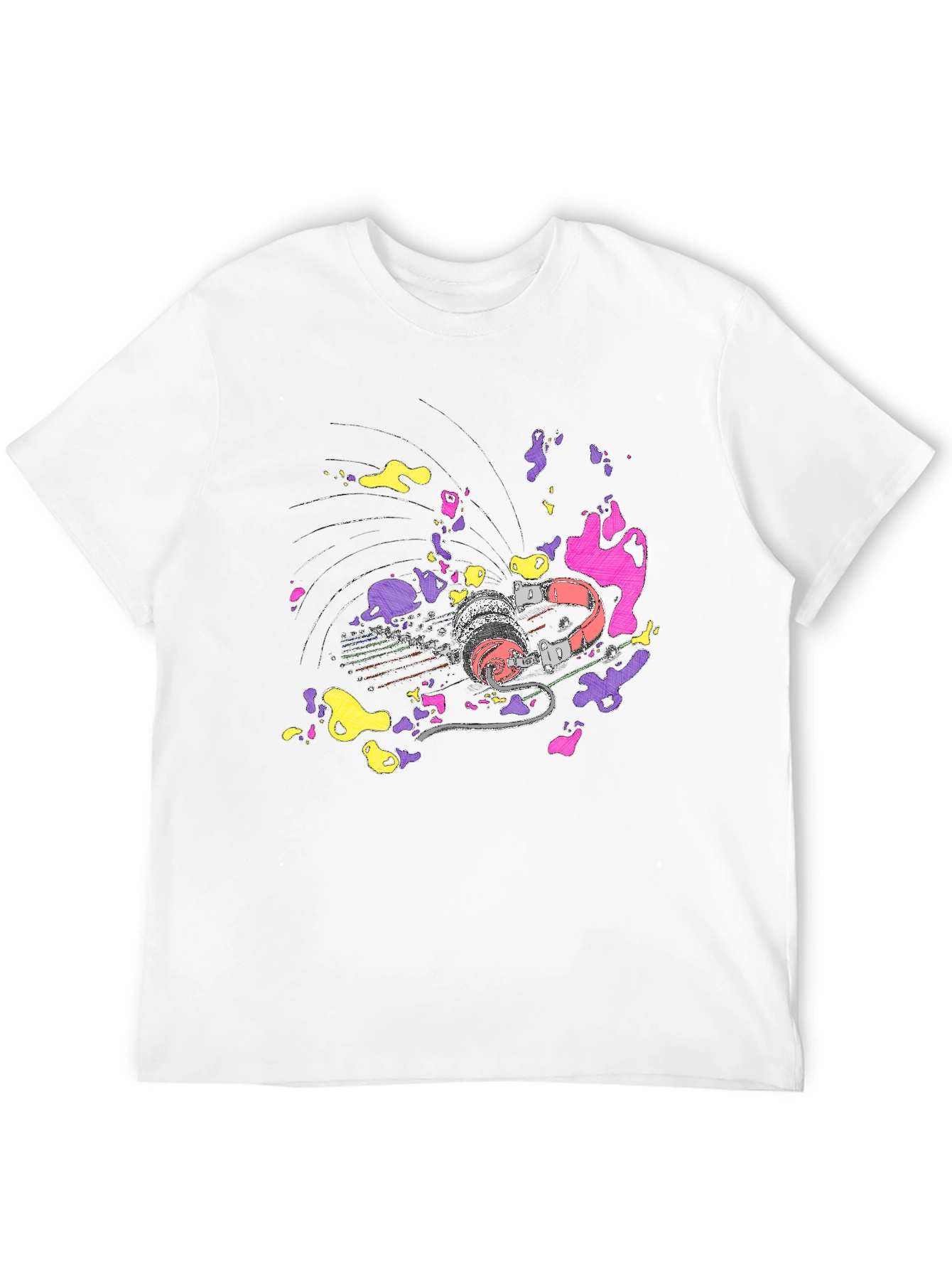 Vibrant Turntable Graphic Tee - Black