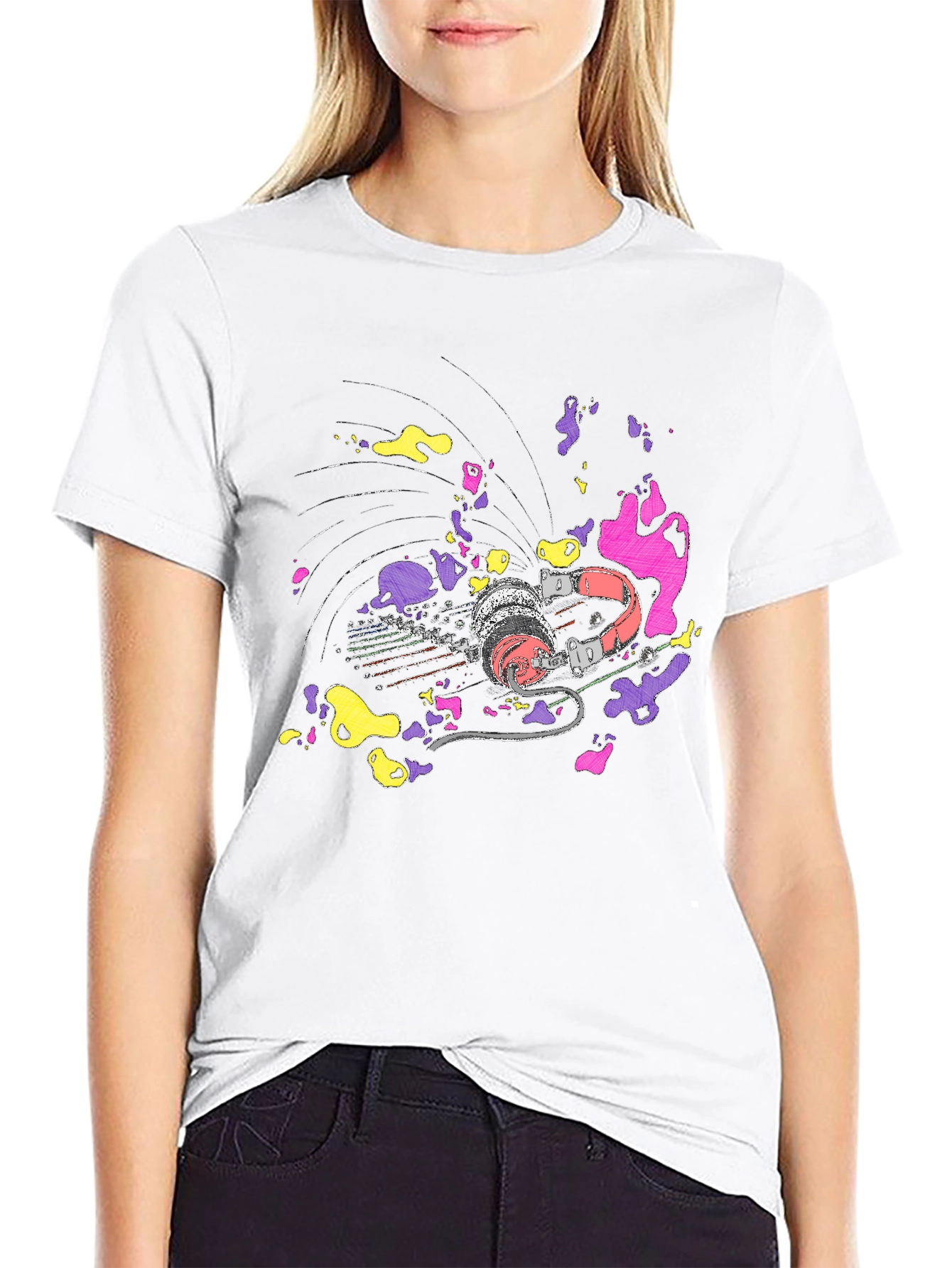Vibrant Turntable Graphic Tee - Black