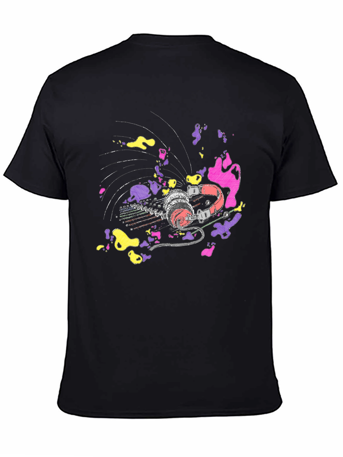 Vibrant Turntable Graphic Tee - Black
