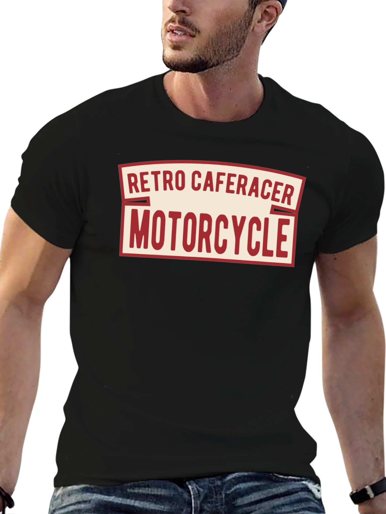 Retro Cafe Racer Motorcycle T-Shirt