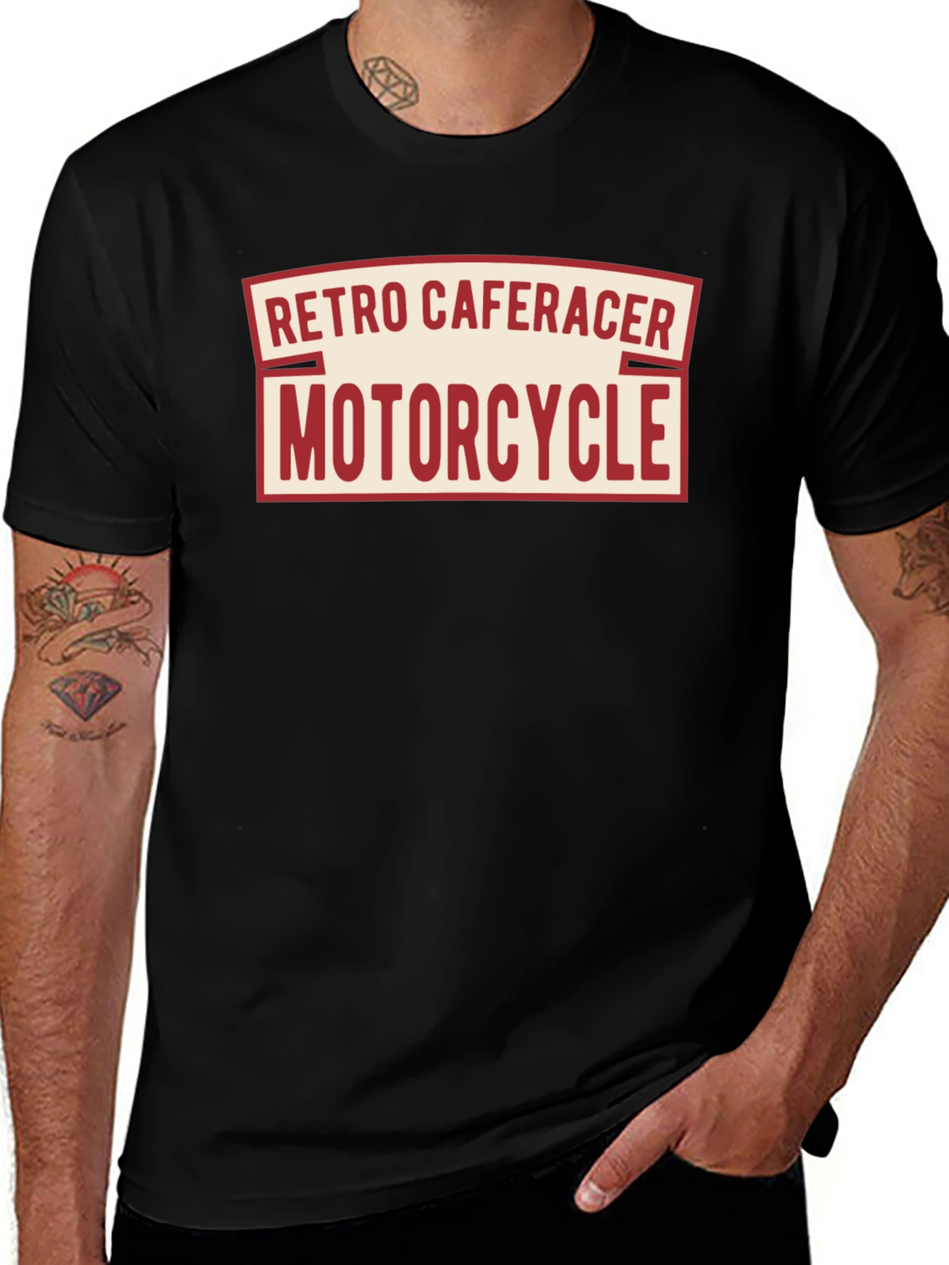 Retro Cafe Racer Motorcycle T-Shirt