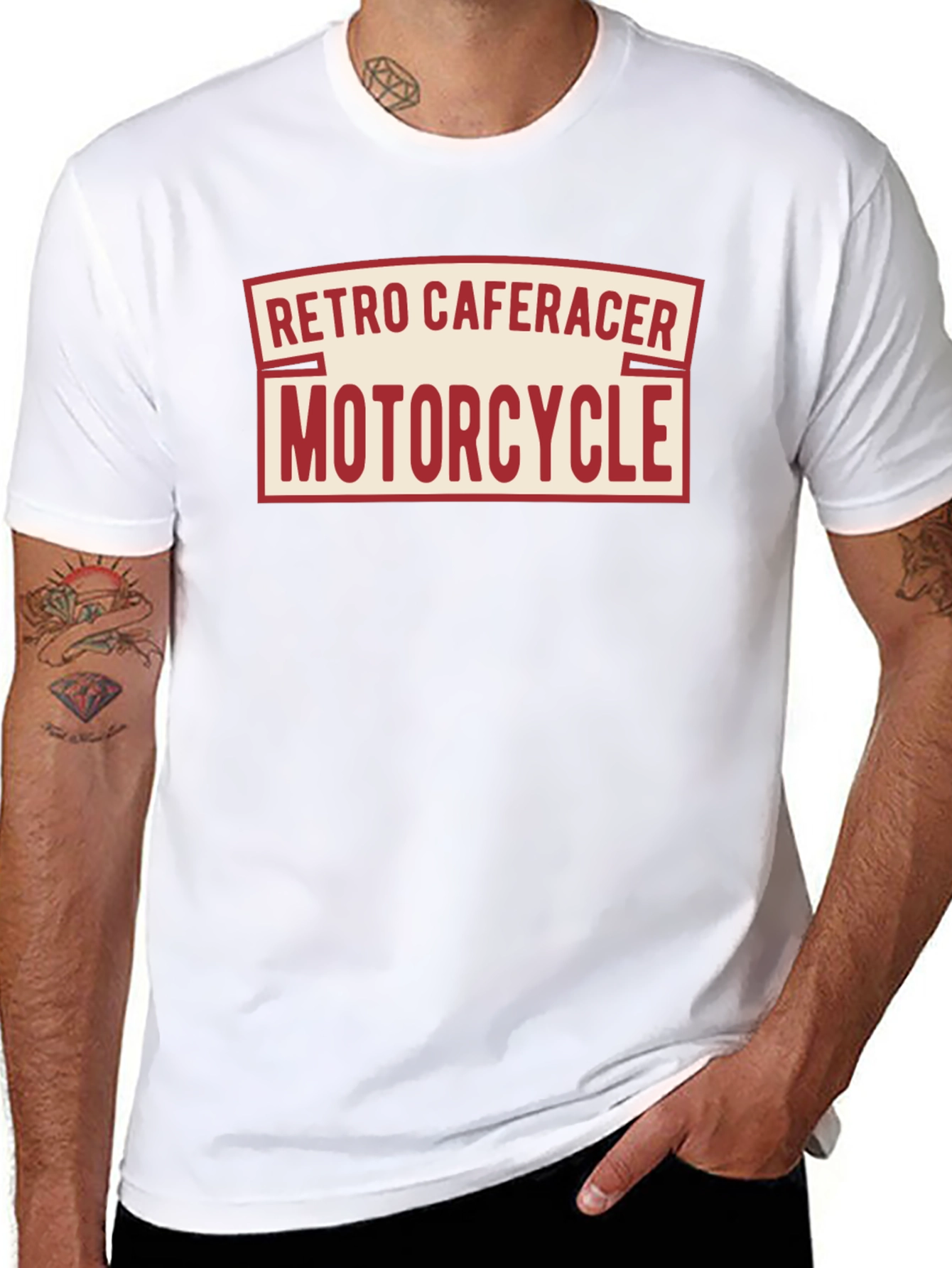 Retro Cafe Racer Motorcycle T-Shirt